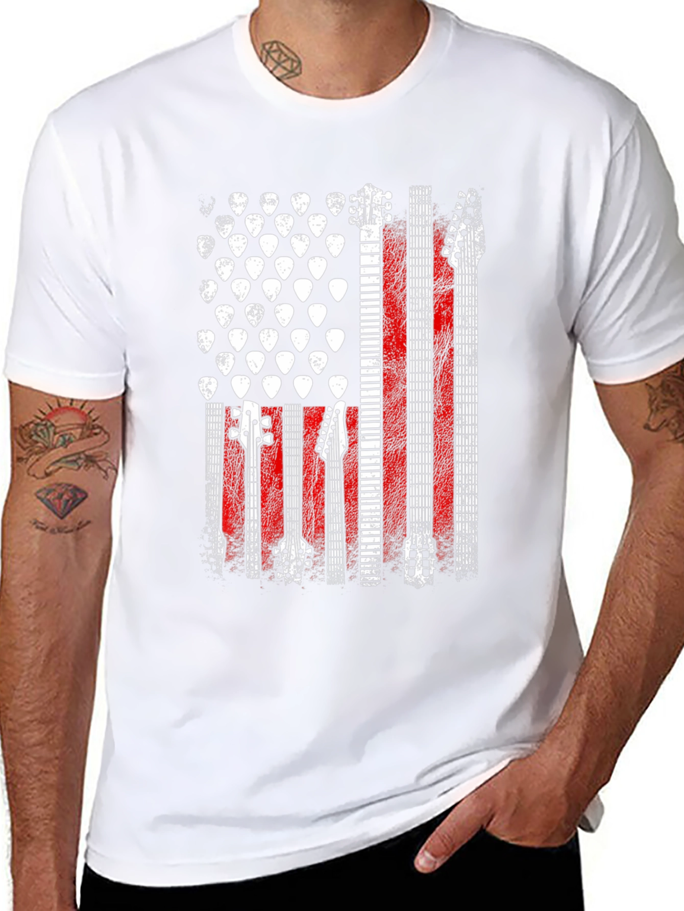 Guitar American Flag Graphic Tee