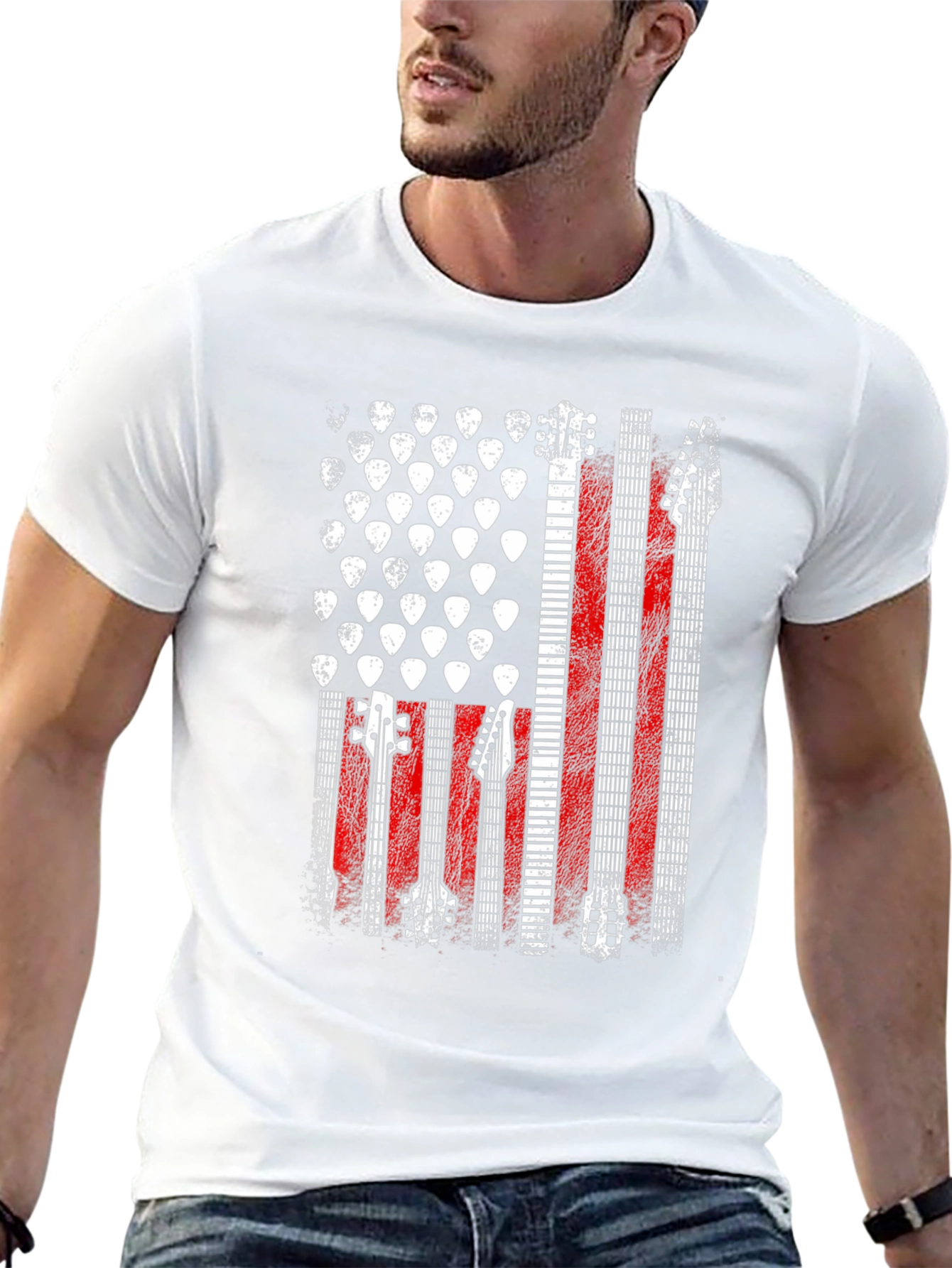 Guitar American Flag Graphic Tee