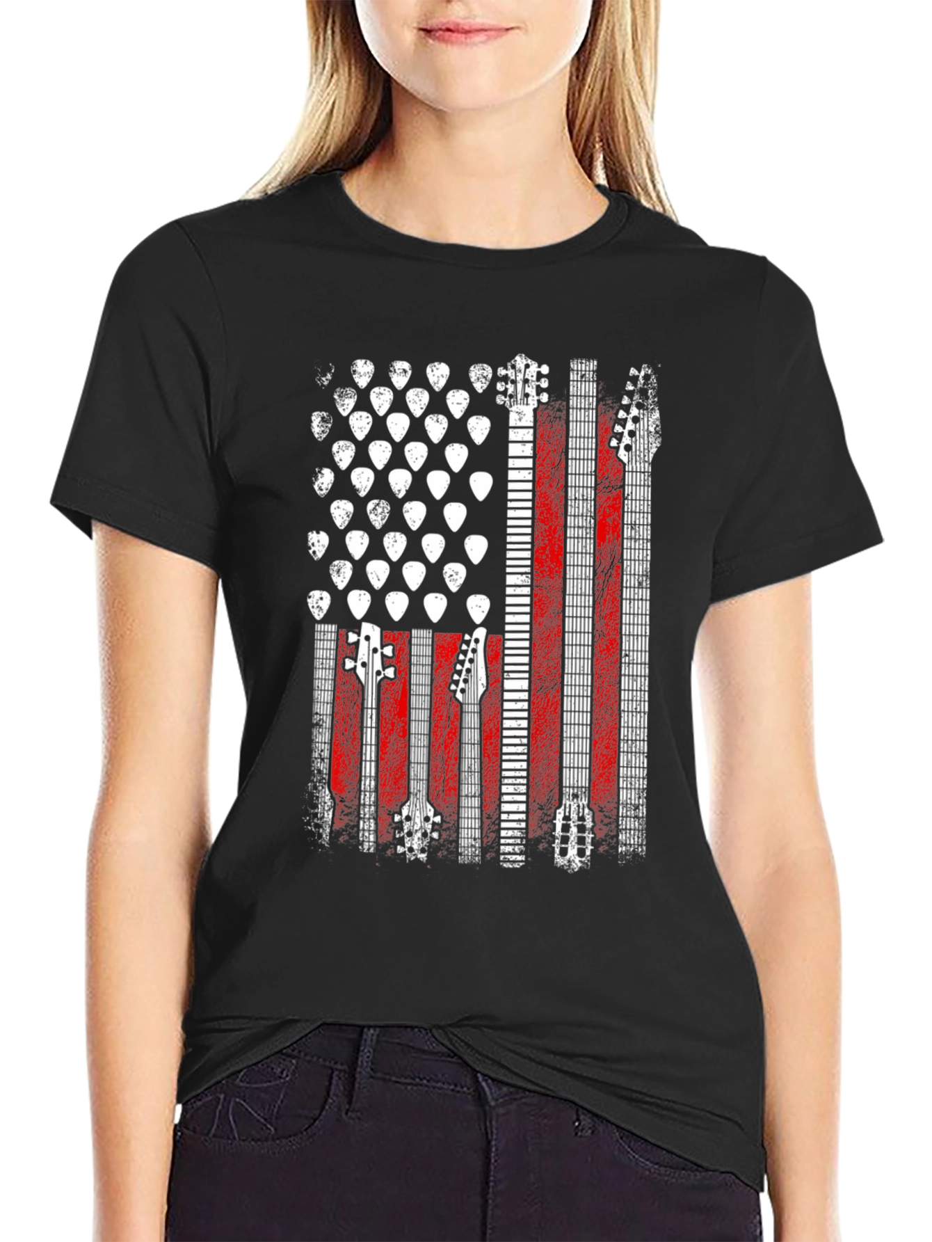 Guitar American Flag Graphic Tee