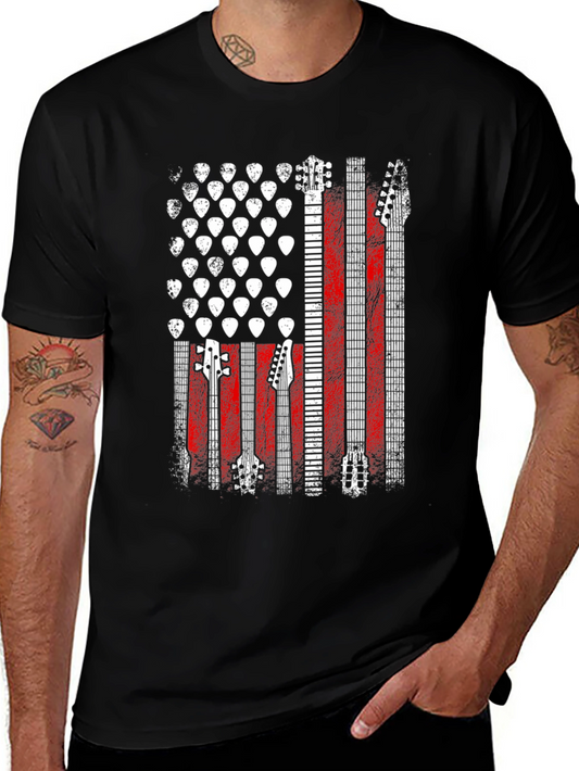 Guitar American Flag Graphic Tee