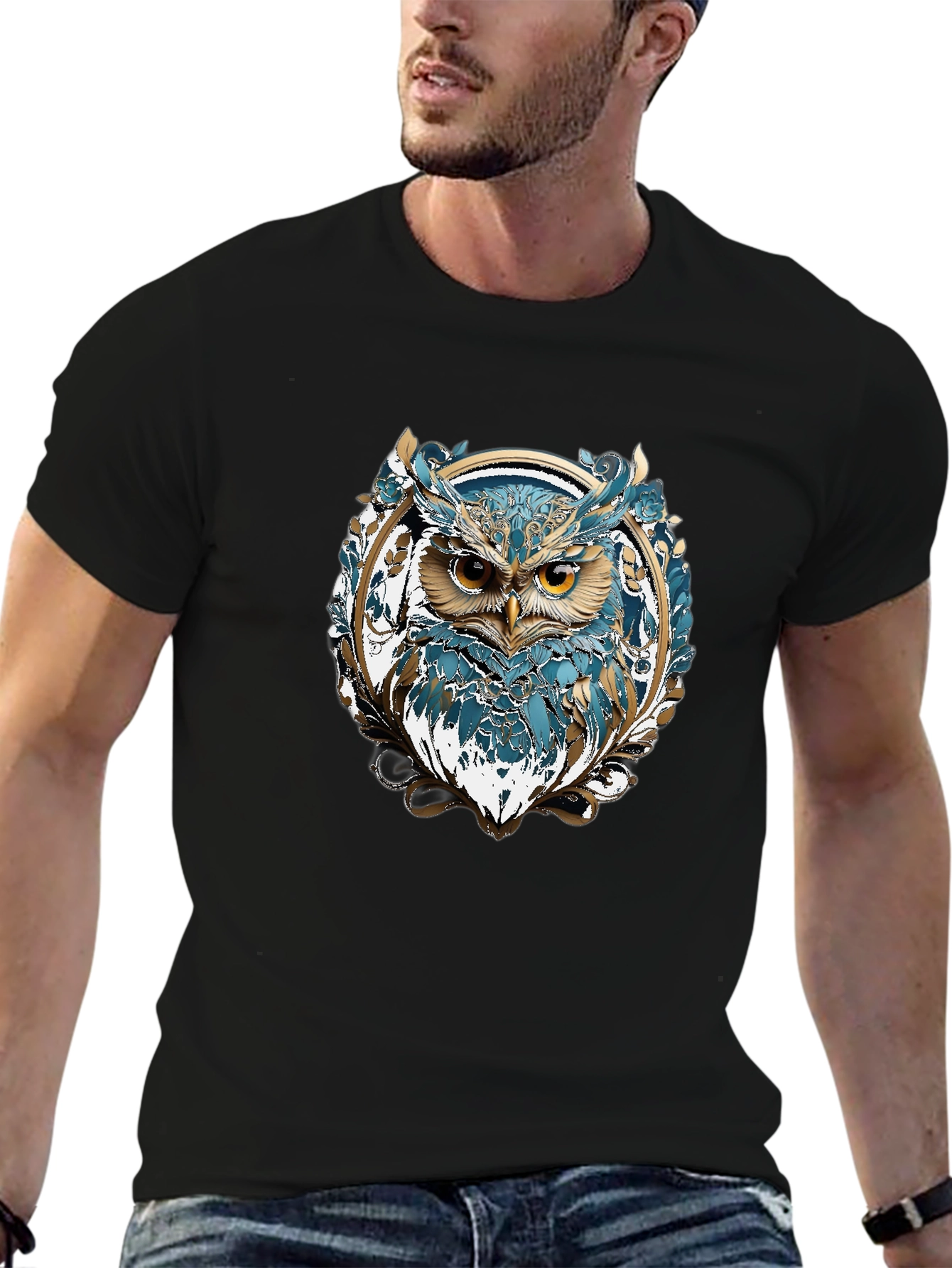 Owl Graphic T-Shirt - Stylish Mens Tee