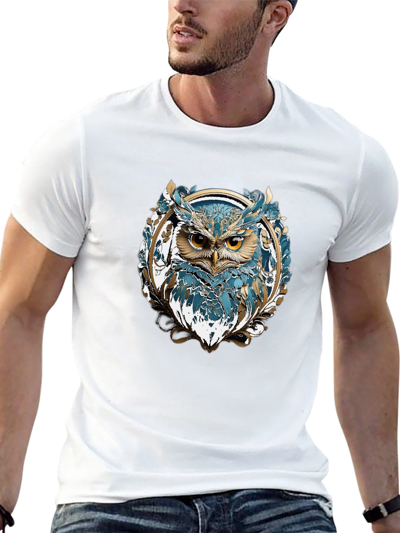 Owl Graphic T-Shirt - Stylish Mens Tee