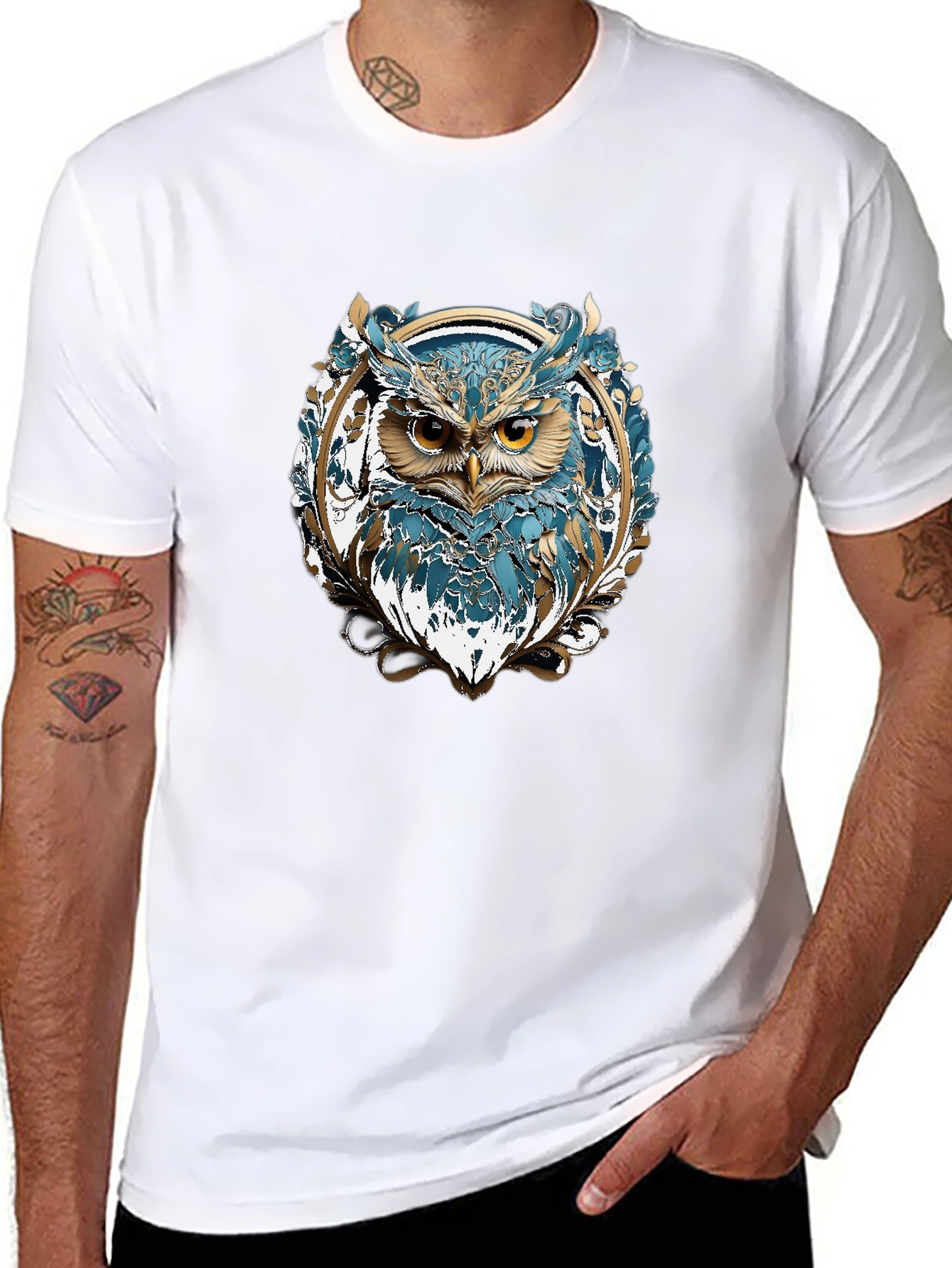 Owl Graphic T-Shirt - Stylish Mens Tee
