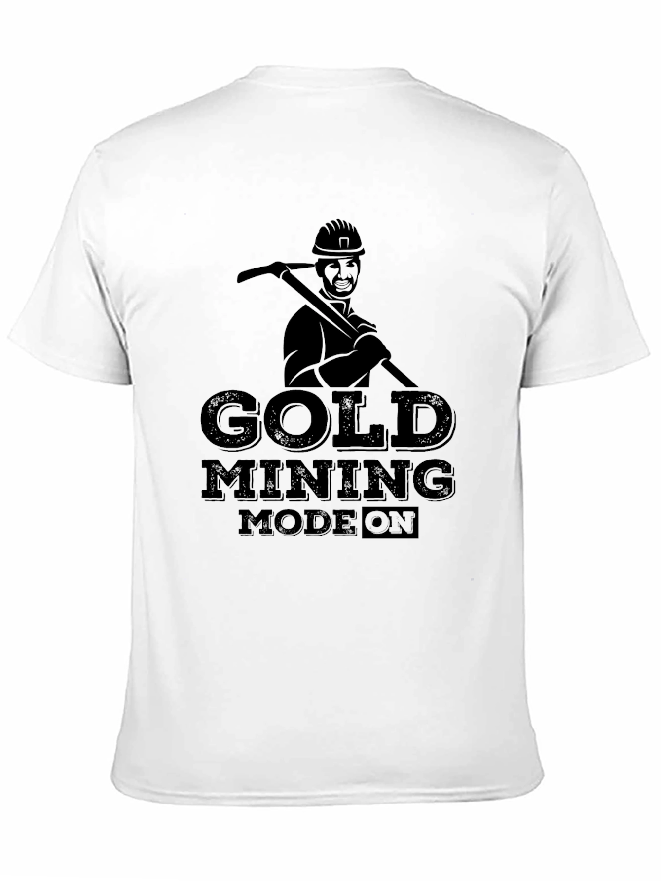 Gold Mining Mode On Black Graphic Tee