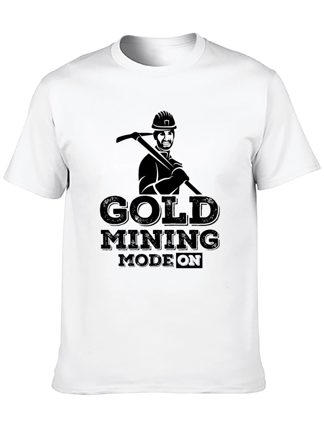 Gold Mining Mode On Black Graphic Tee