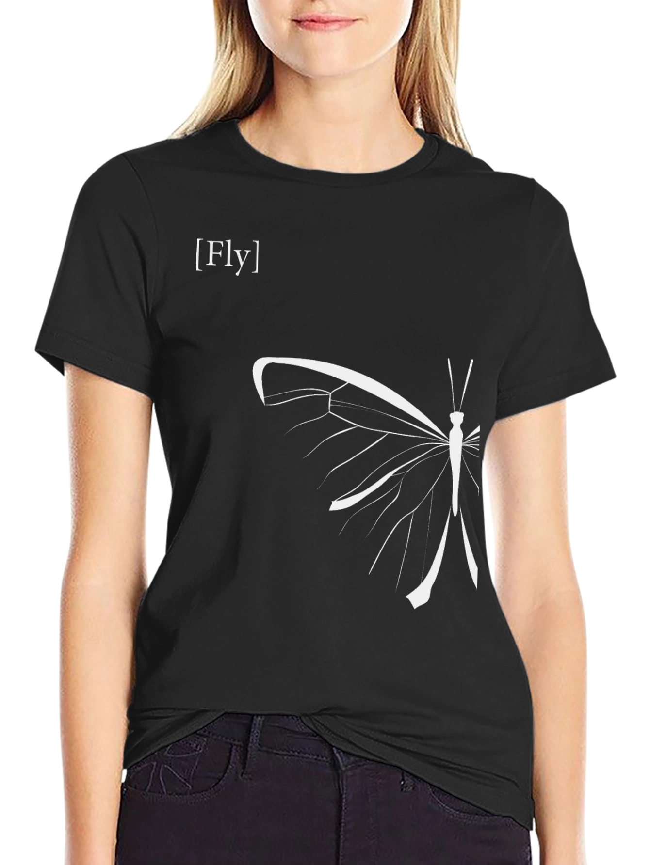 Fly Butterfly Graphic Tee - Modern Style