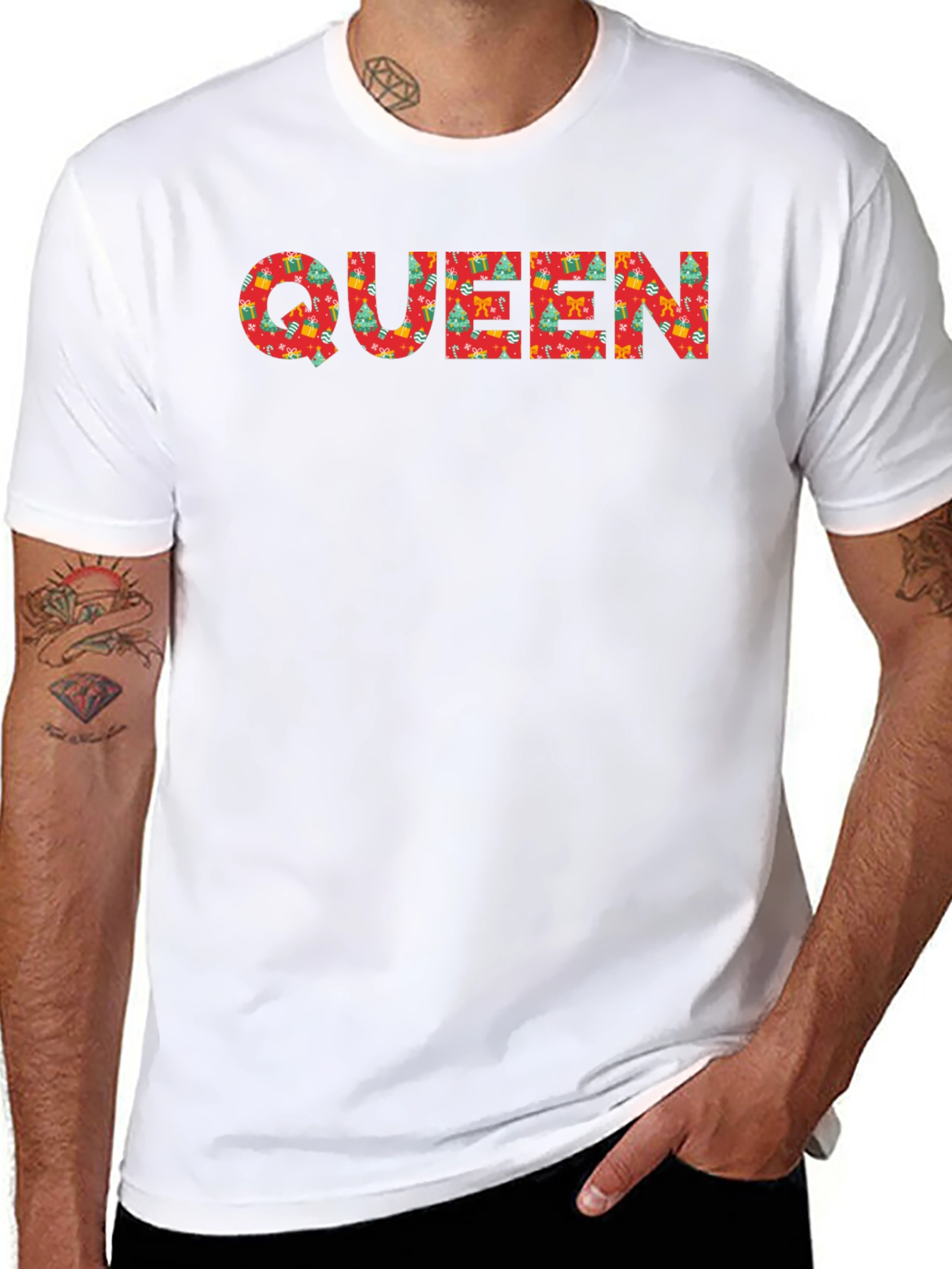 Festive Queen Christmas Pattern T-Shirt