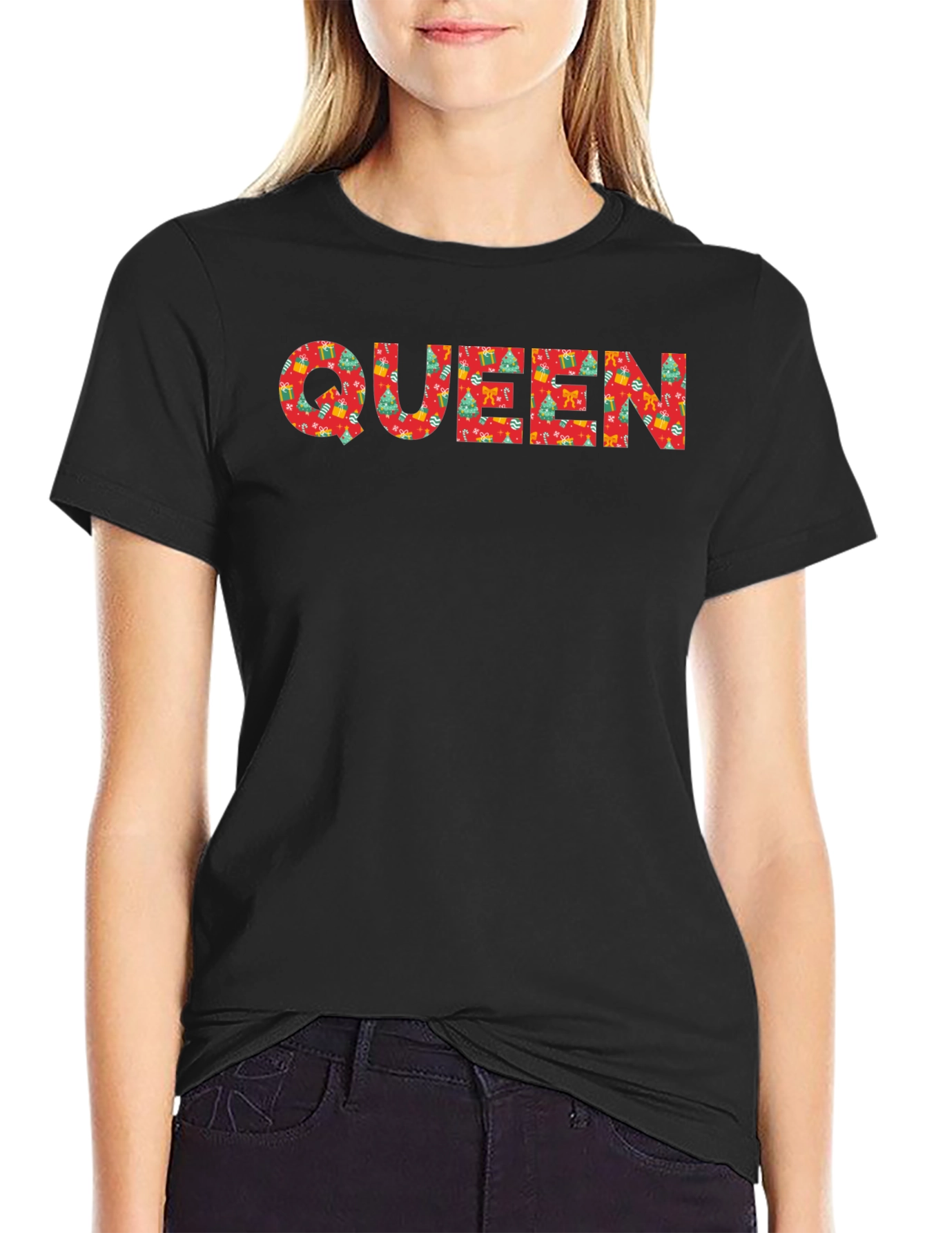 Festive Queen Christmas Pattern T-Shirt