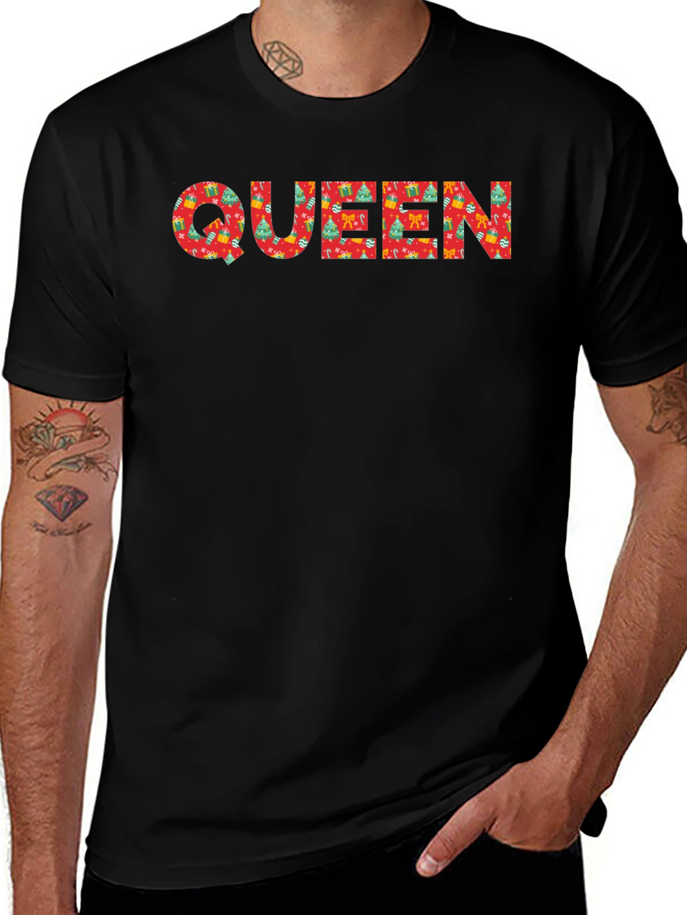 Festive Queen Christmas Pattern T-Shirt