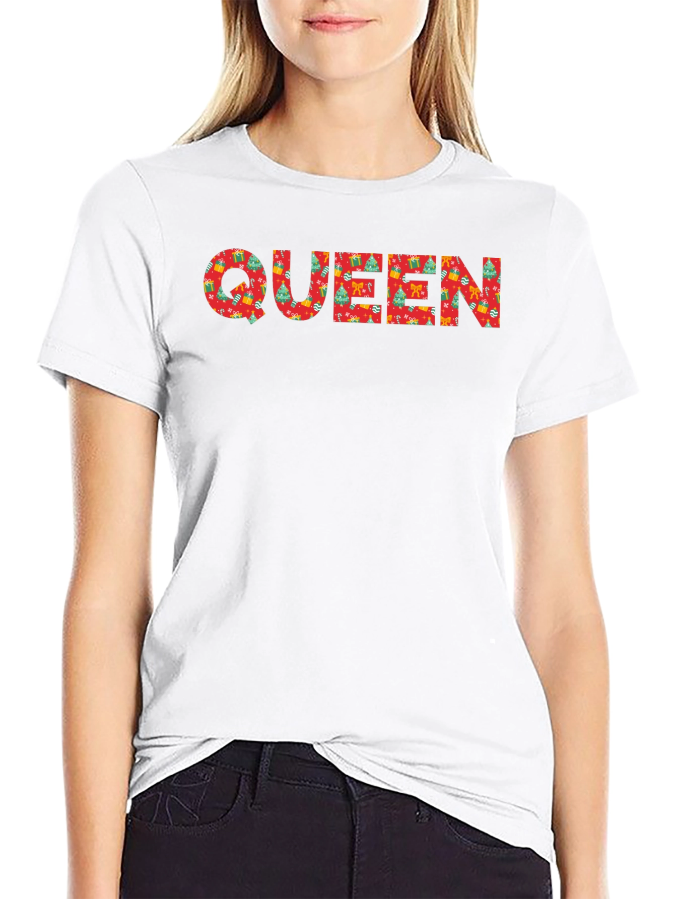Festive Queen Christmas Pattern T-Shirt