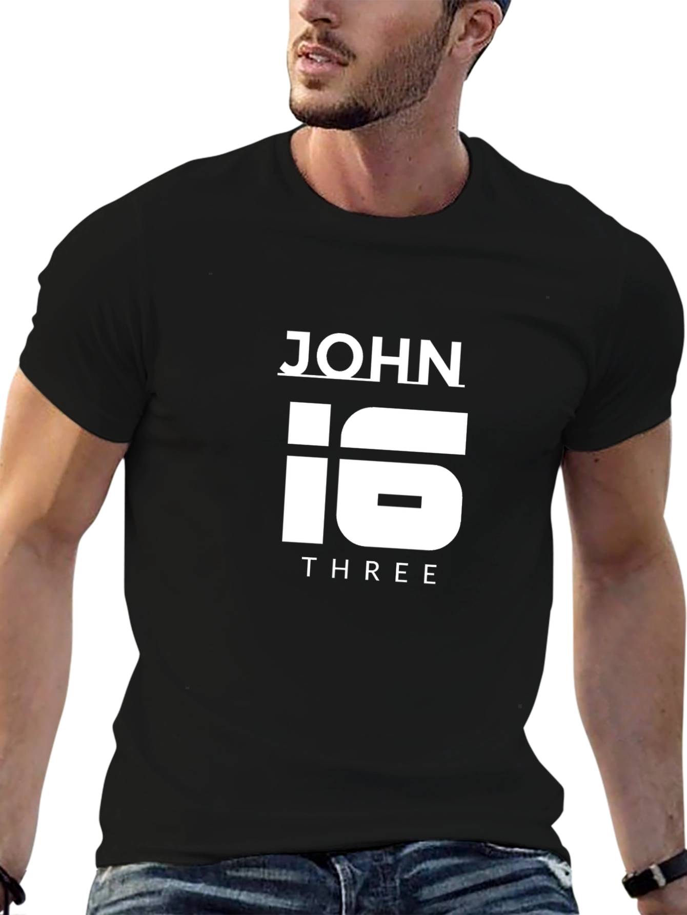 John 3:16 Graphic Tee - Black T-Shirt
