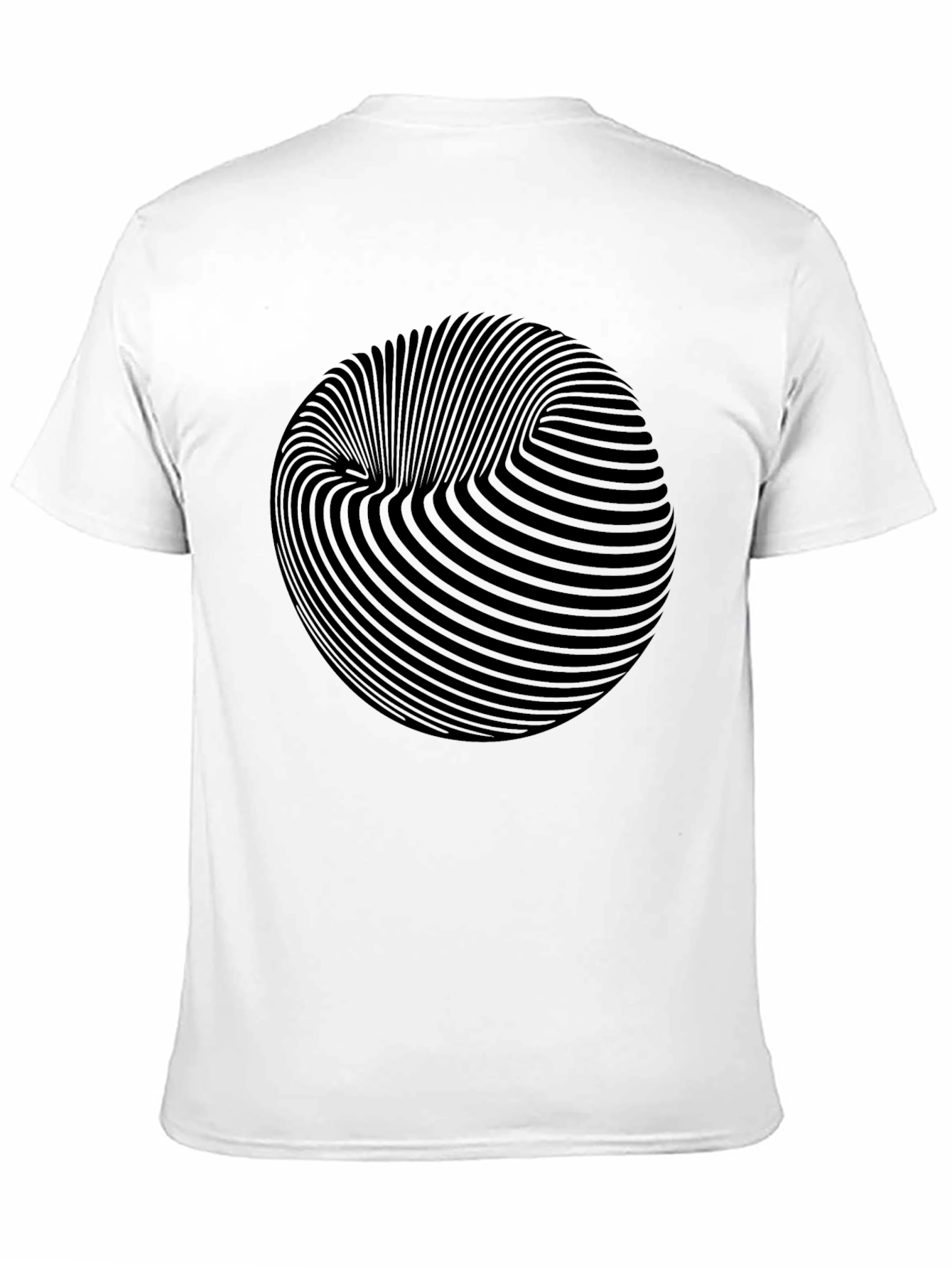 Optical Illusion Sphere Graphic Black T-Shirt