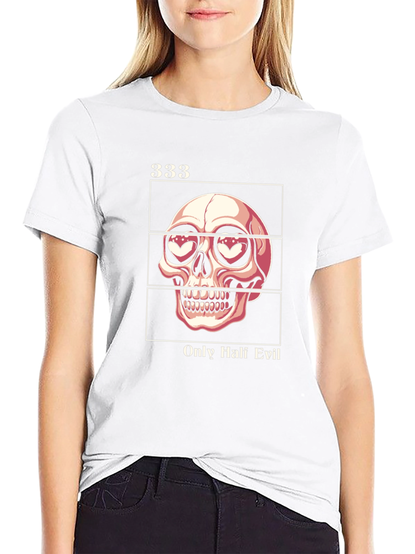 333 Only Half Evil Graphic Tee - Black