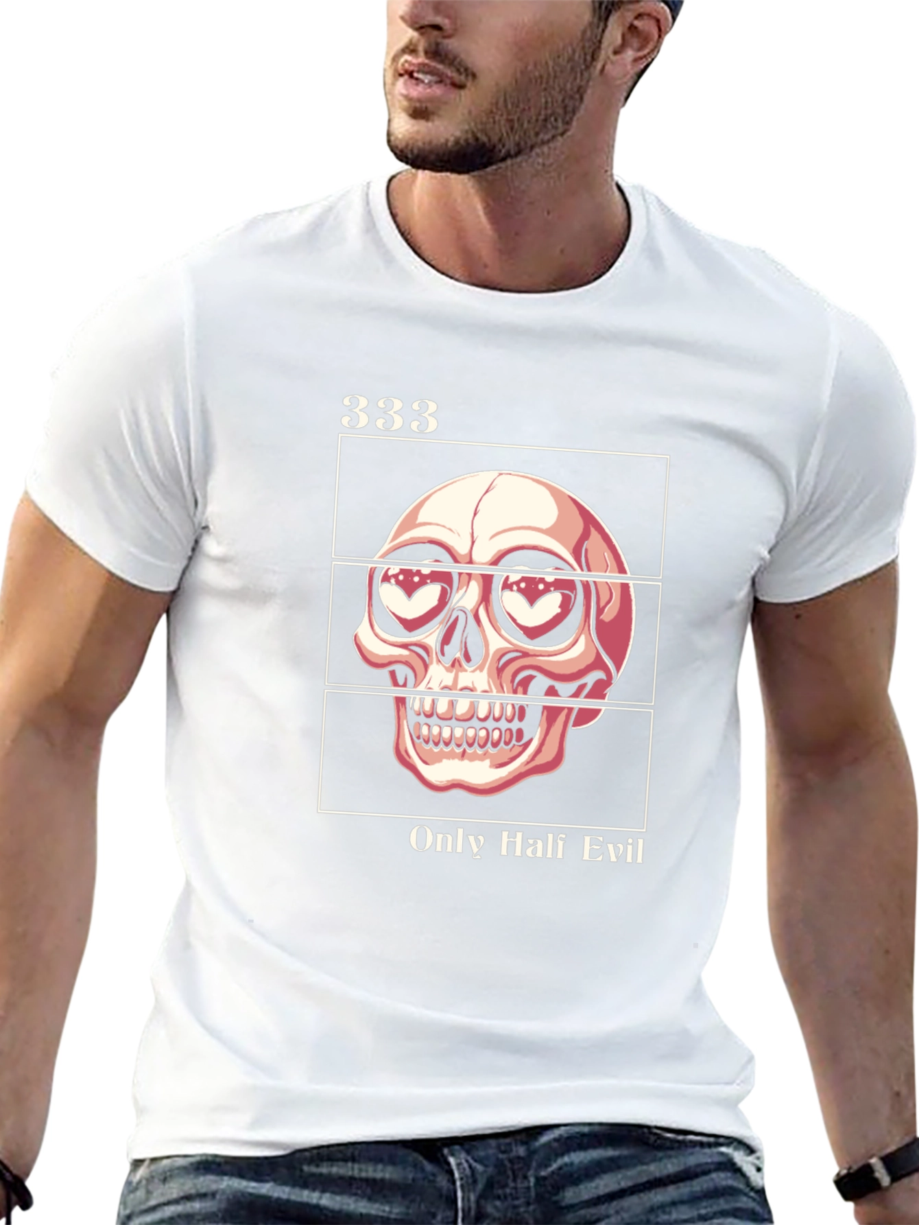 333 Only Half Evil Graphic Tee - Black
