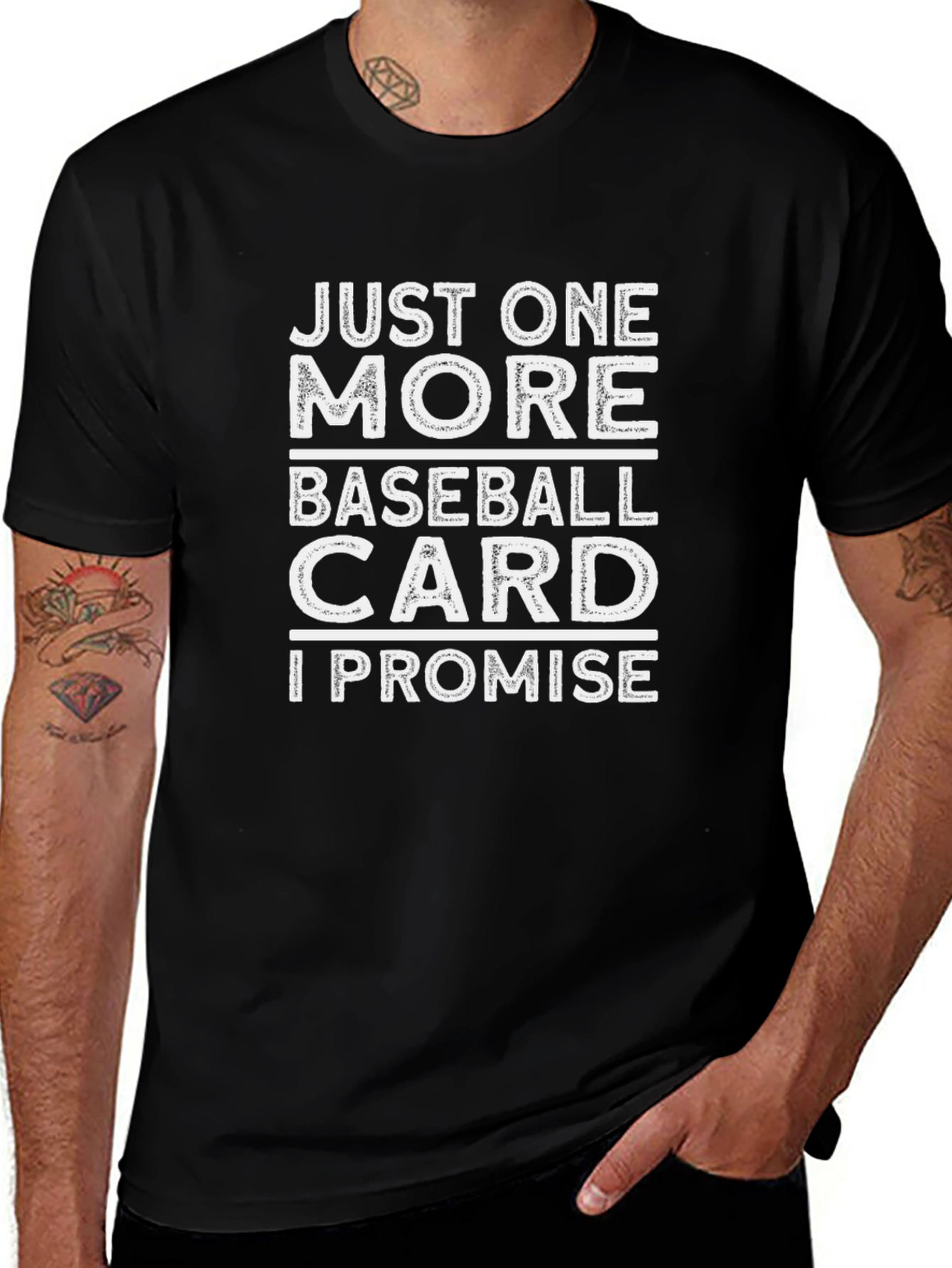 Just One More Baseball Card Graphic T-Shirt