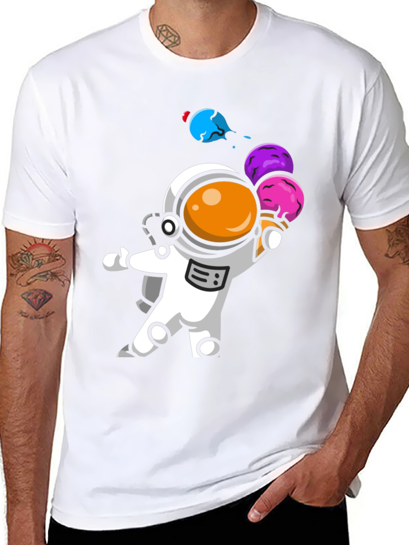 Astronaut Ice Cream Graphic T-Shirt - Unisex Design