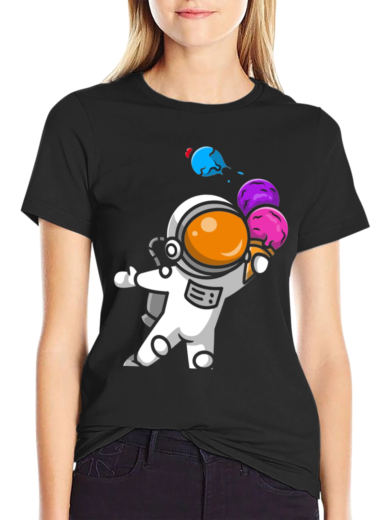 Astronaut Ice Cream Graphic T-Shirt - Unisex Design