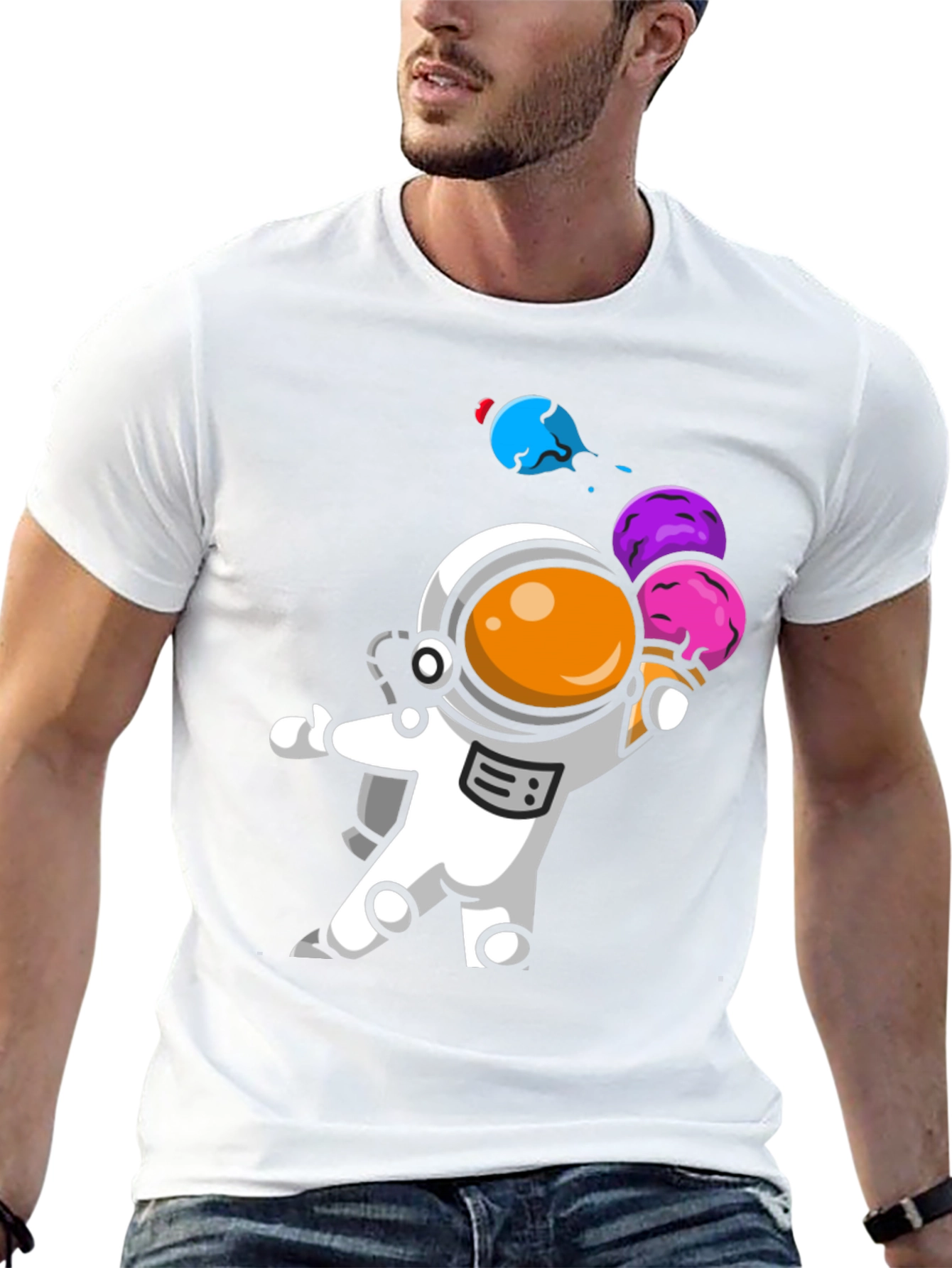 Astronaut Ice Cream Graphic T-Shirt - Unisex Design