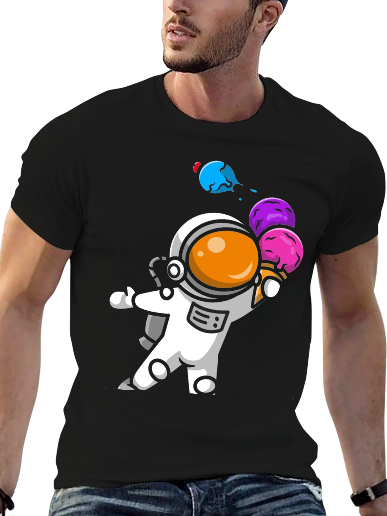 Astronaut Ice Cream Graphic T-Shirt - Unisex Design
