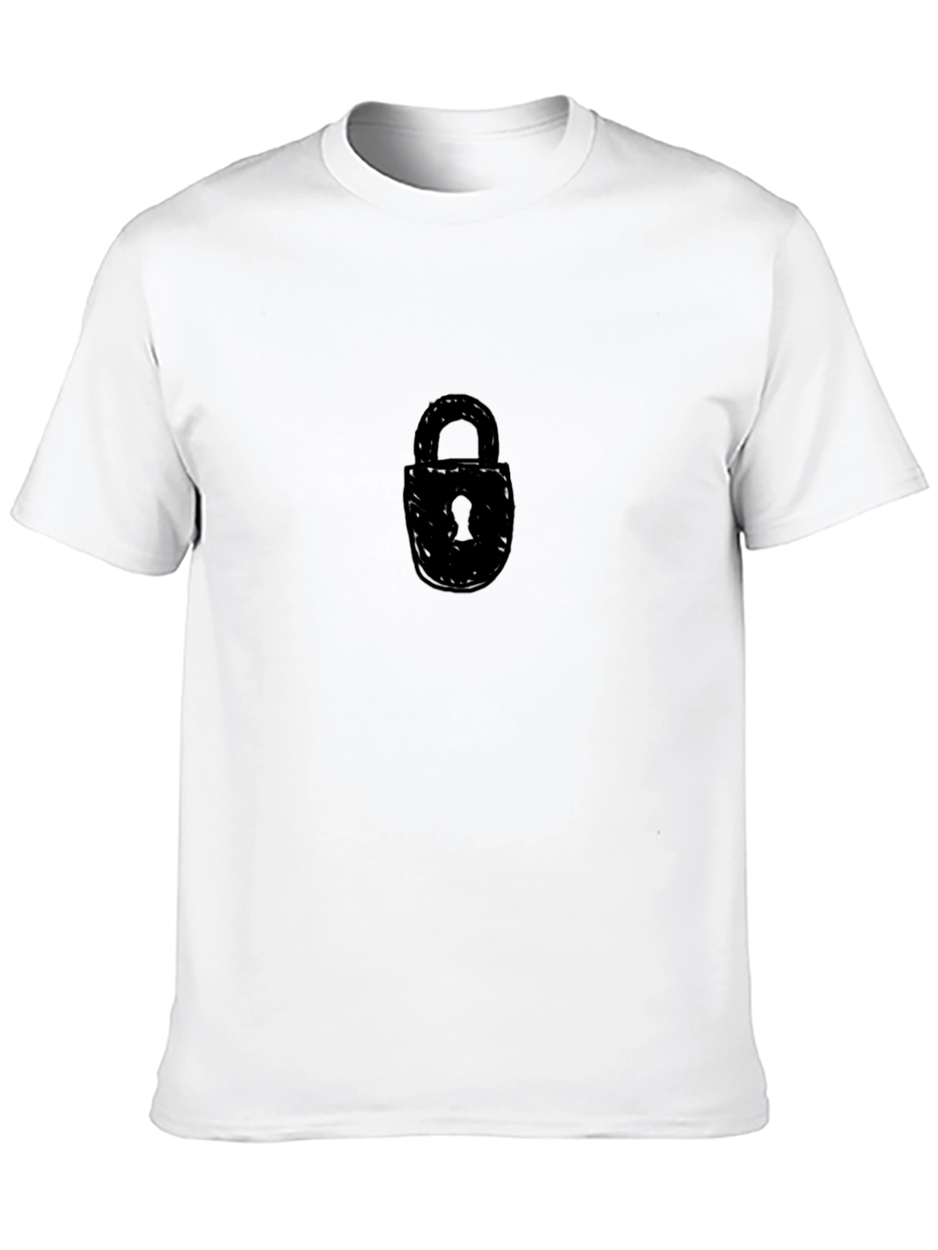 Black T-Shirt with Lock Graphic