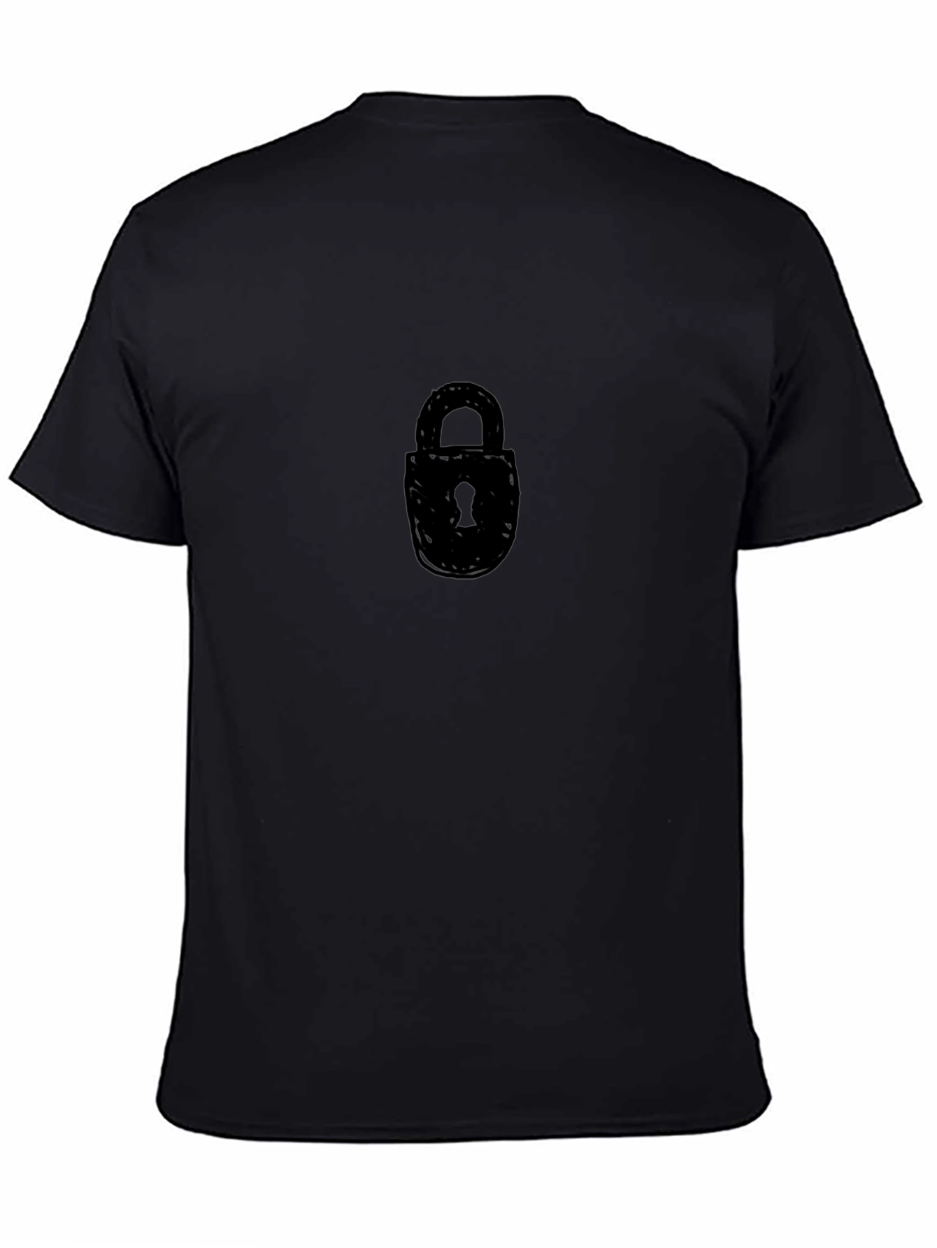 Black T-Shirt with Lock Graphic