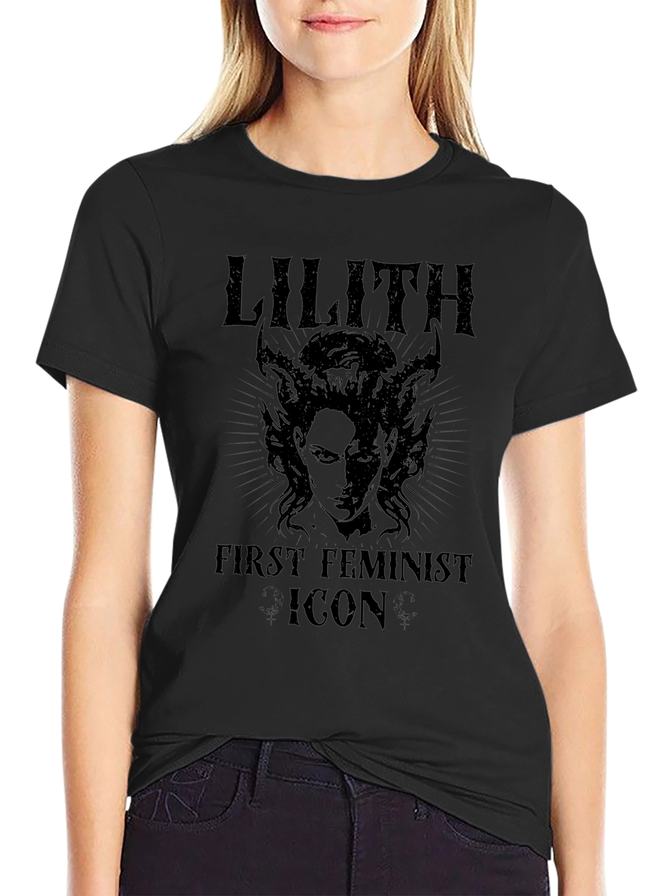 Lilith First Feminist Icon Graphic Tee - Black