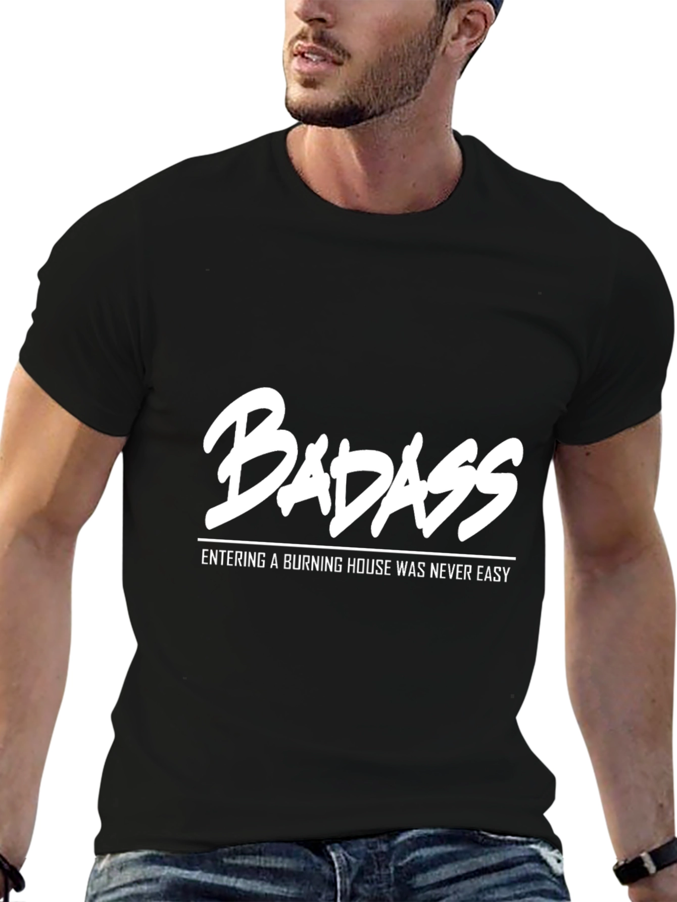 Badass Graphic Print Crew Neck T-Shirt