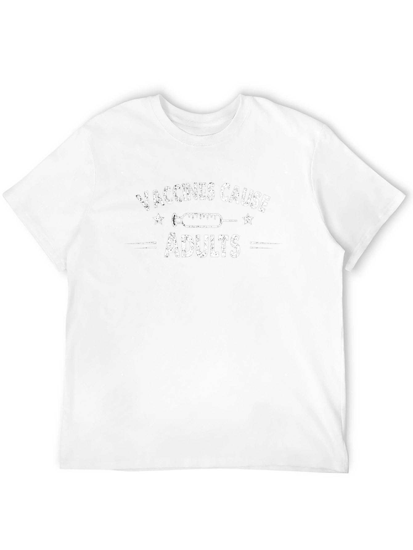 Vaccines Cause Adults Black Cotton T-Shirt