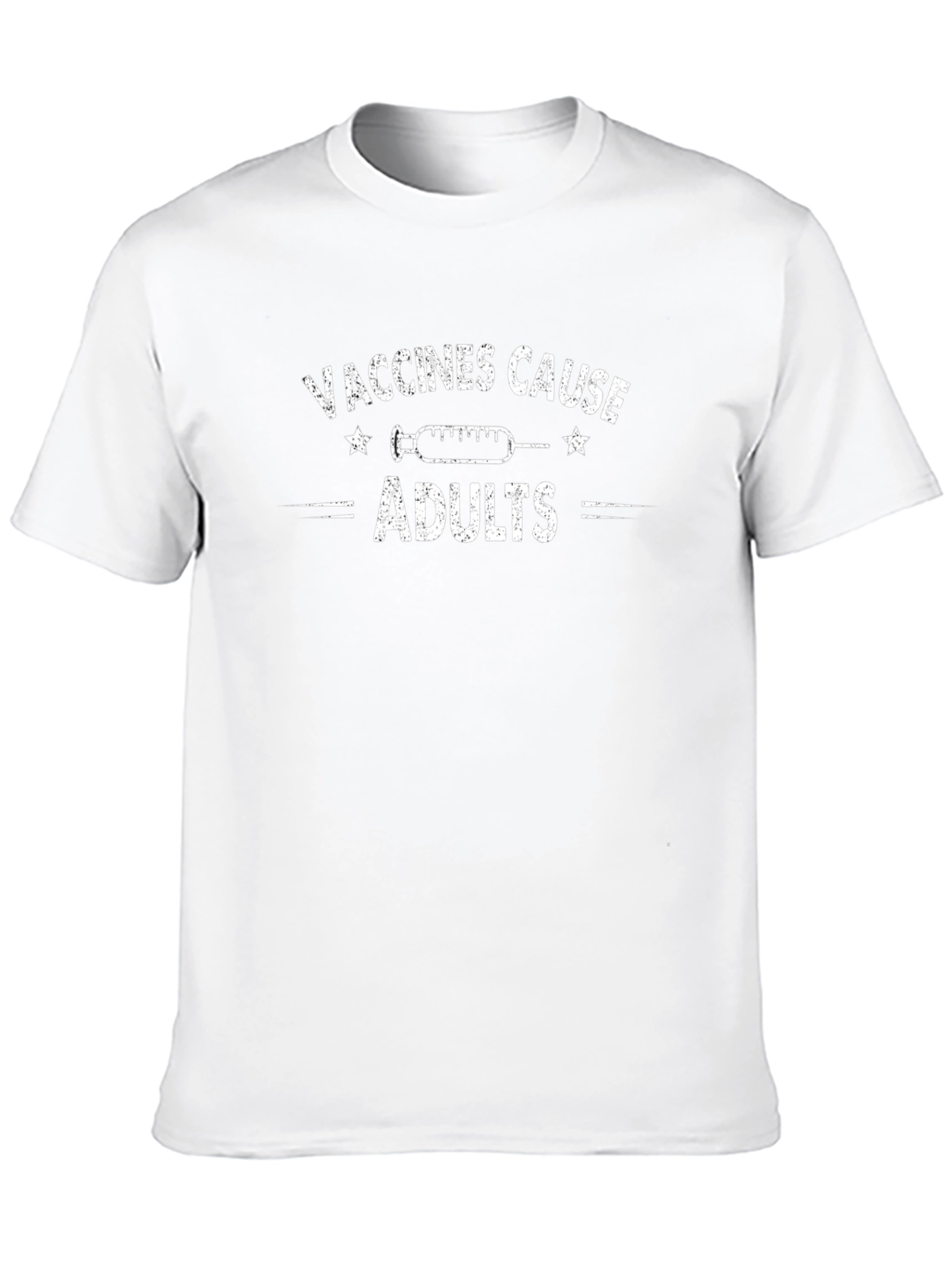 Vaccines Cause Adults Black Cotton T-Shirt