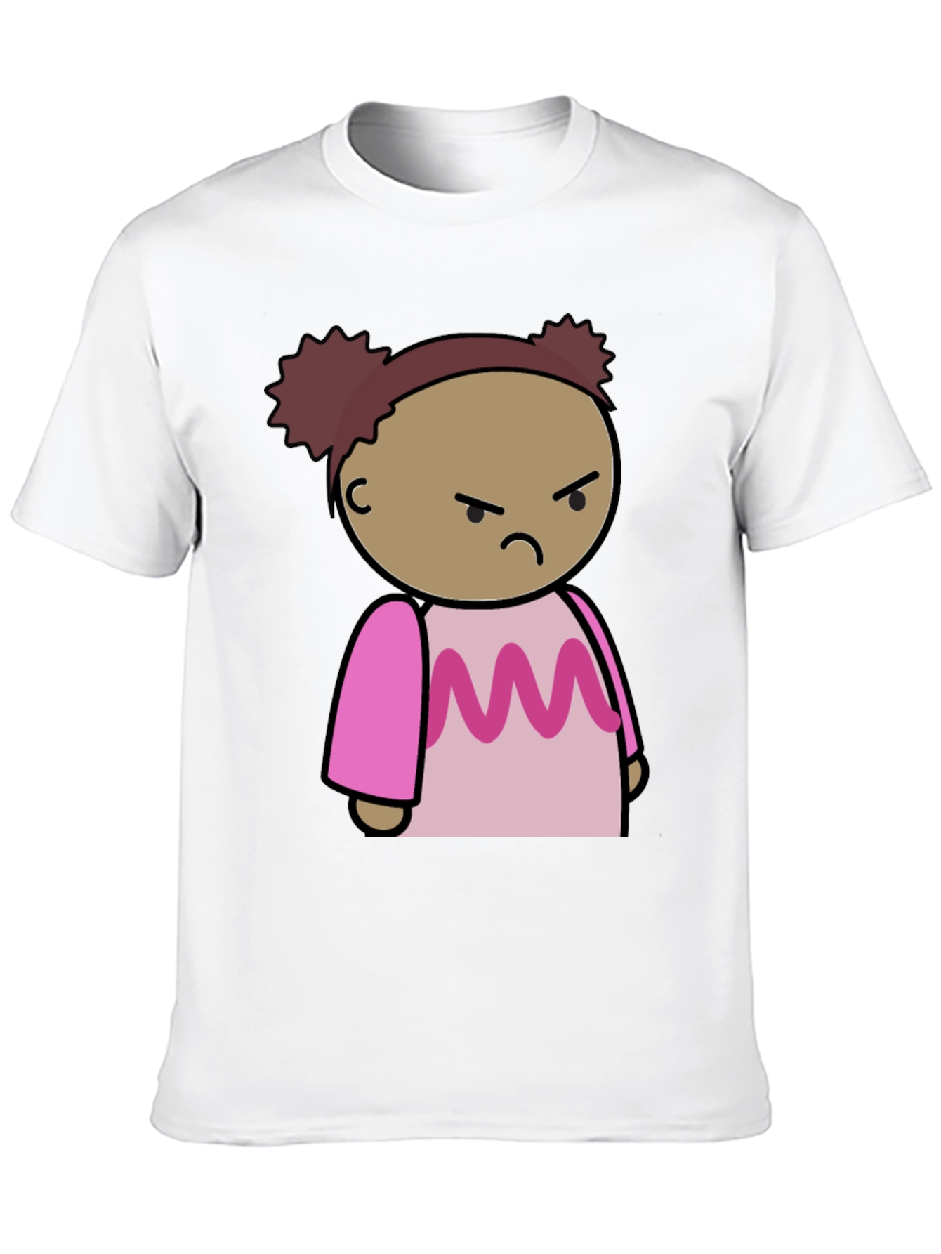 Angry Cartoon Girl T-Shirt - Black