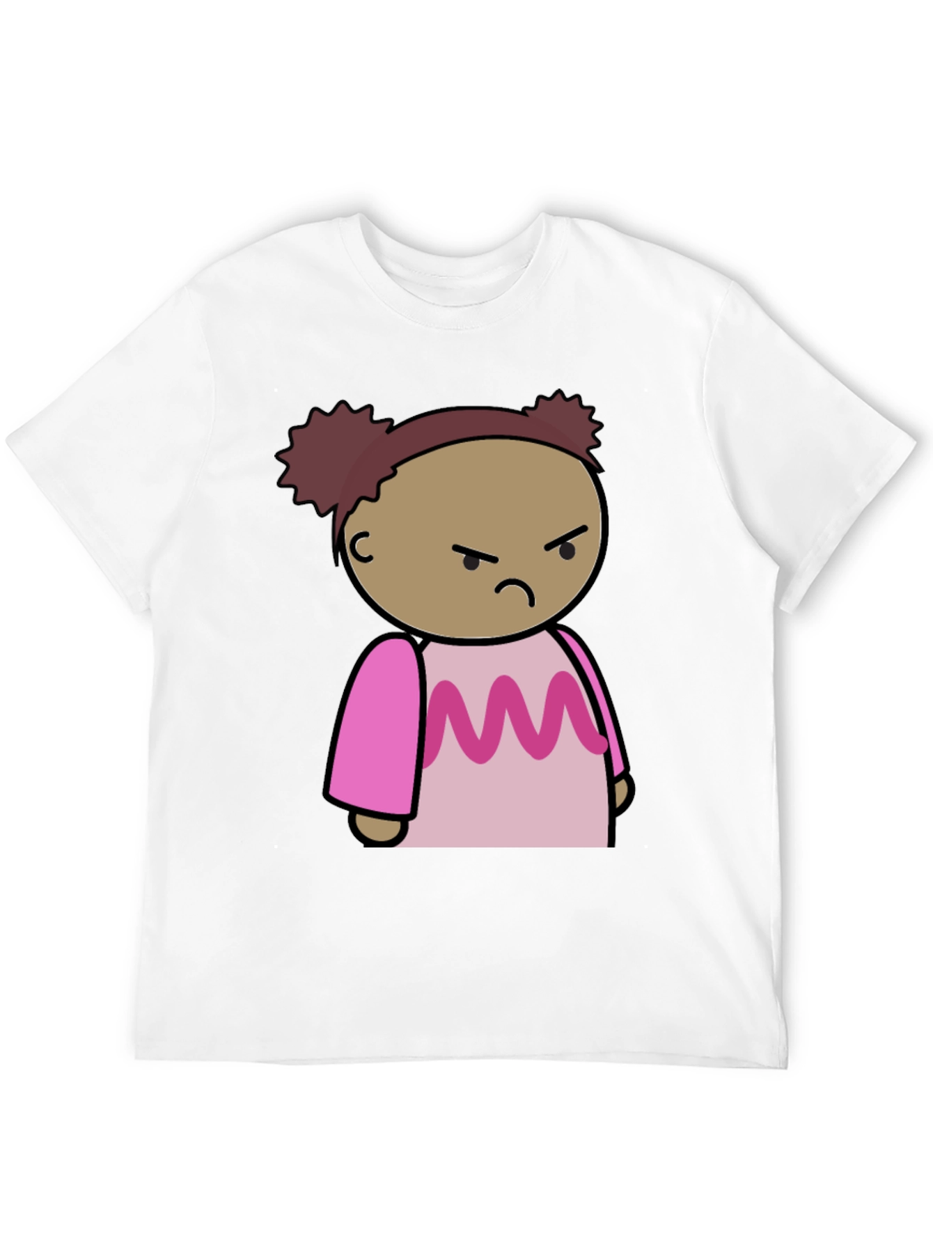 Angry Cartoon Girl T-Shirt - Black