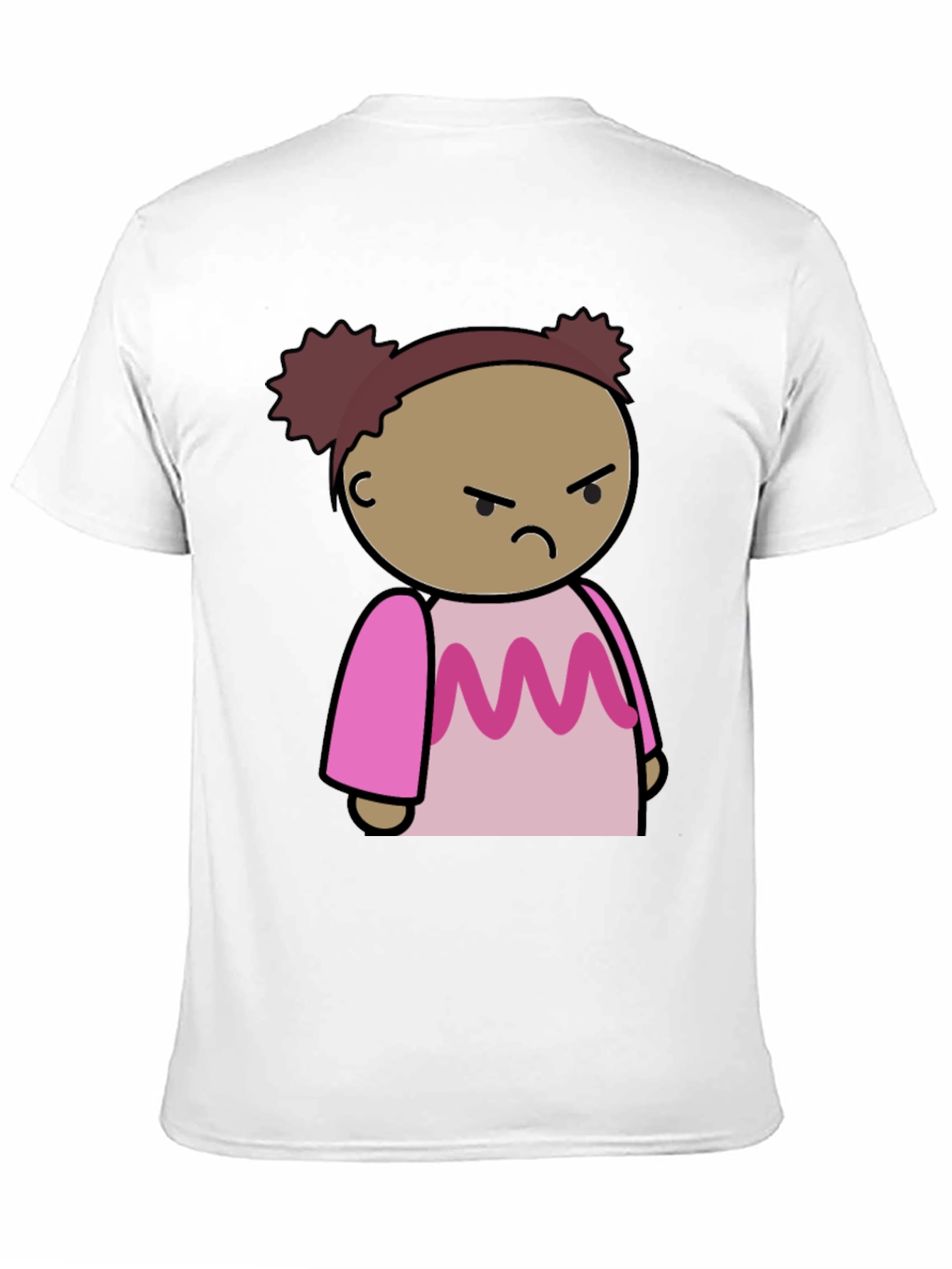 Angry Cartoon Girl T-Shirt - Black