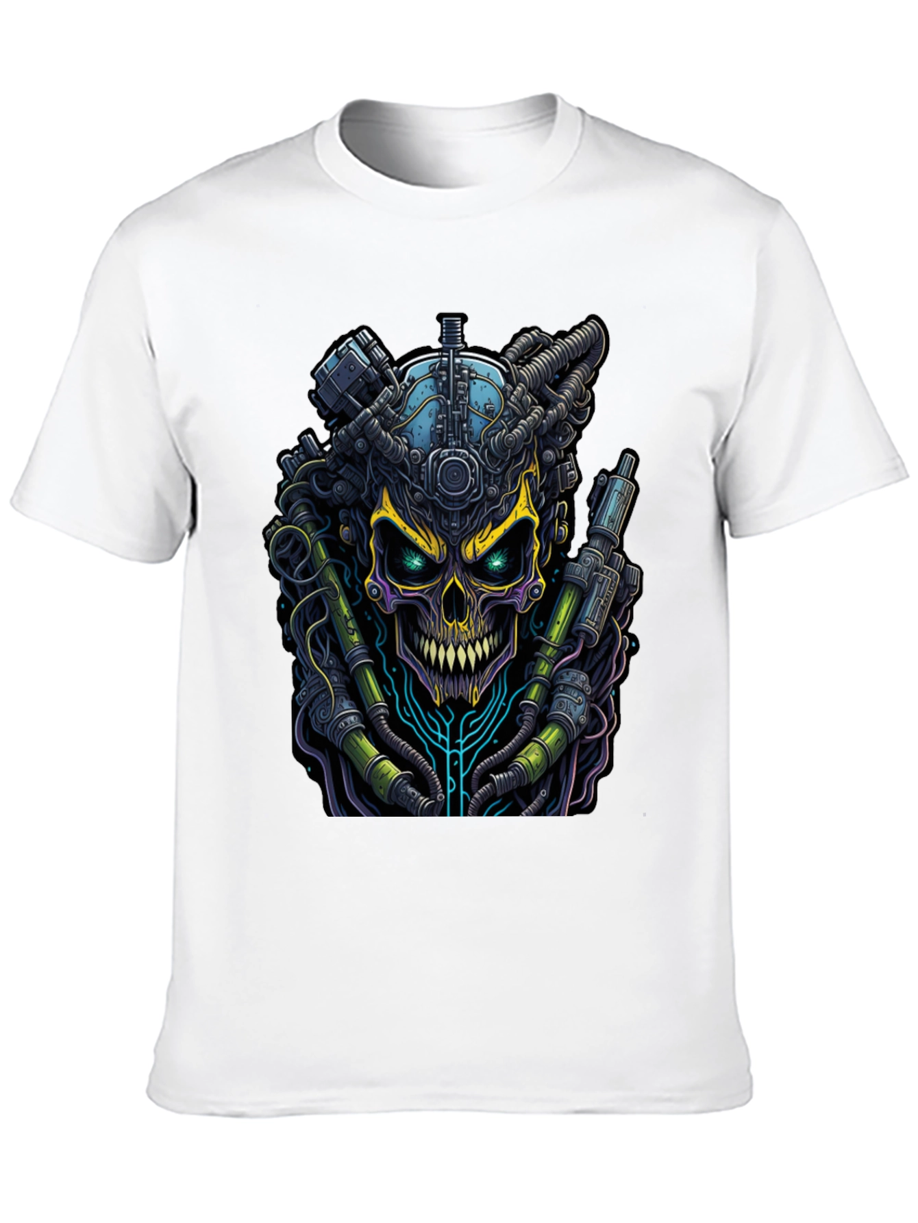 Cyberpunk Skull Graphic Tee - Edgy Style