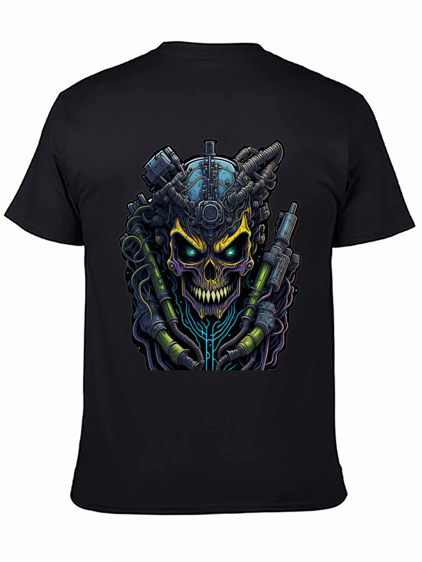 Cyberpunk Skull Graphic Tee - Edgy Style