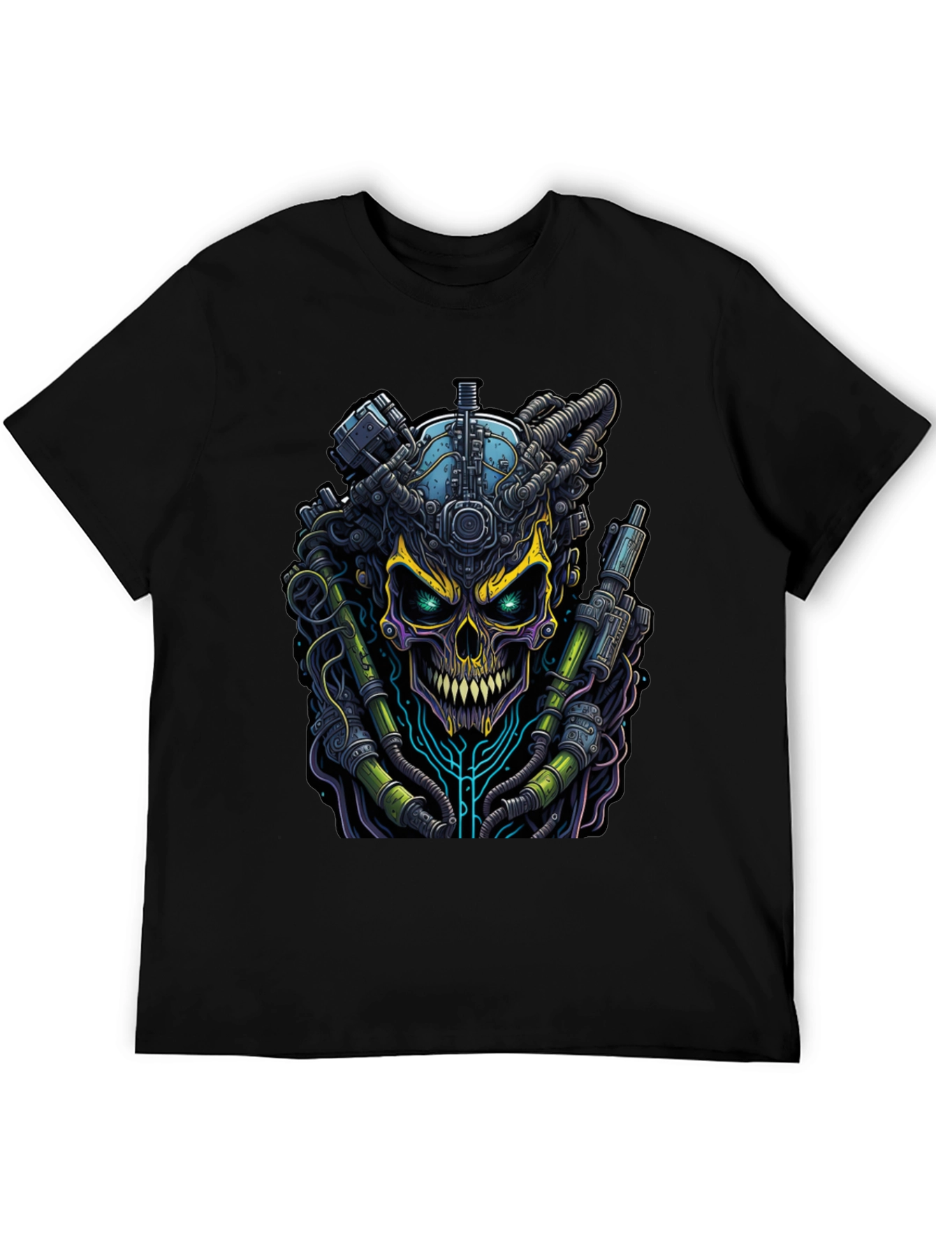 Cyberpunk Skull Graphic Tee - Edgy Style