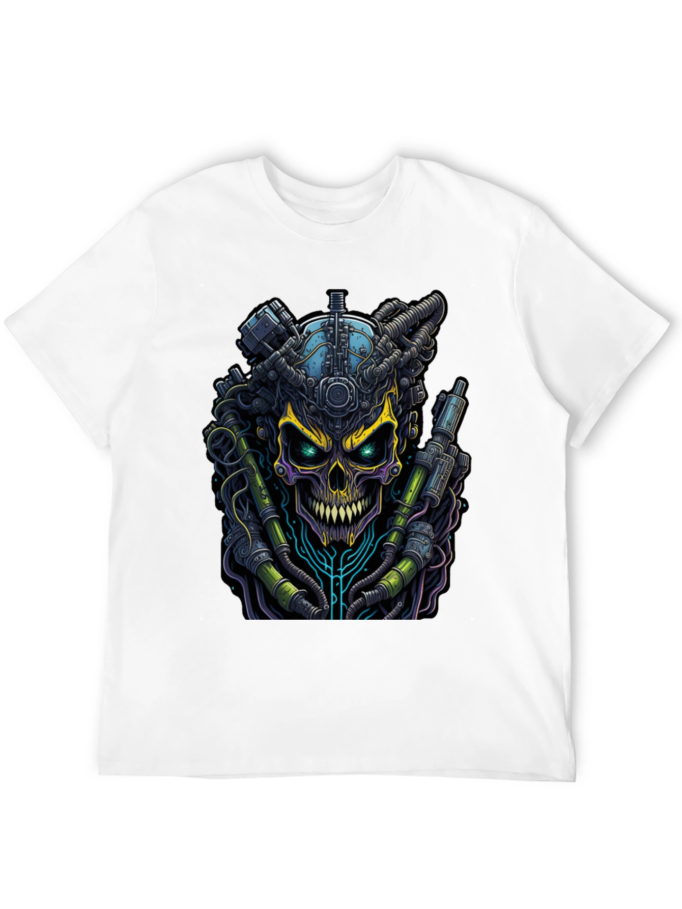 Cyberpunk Skull Graphic Tee - Edgy Style