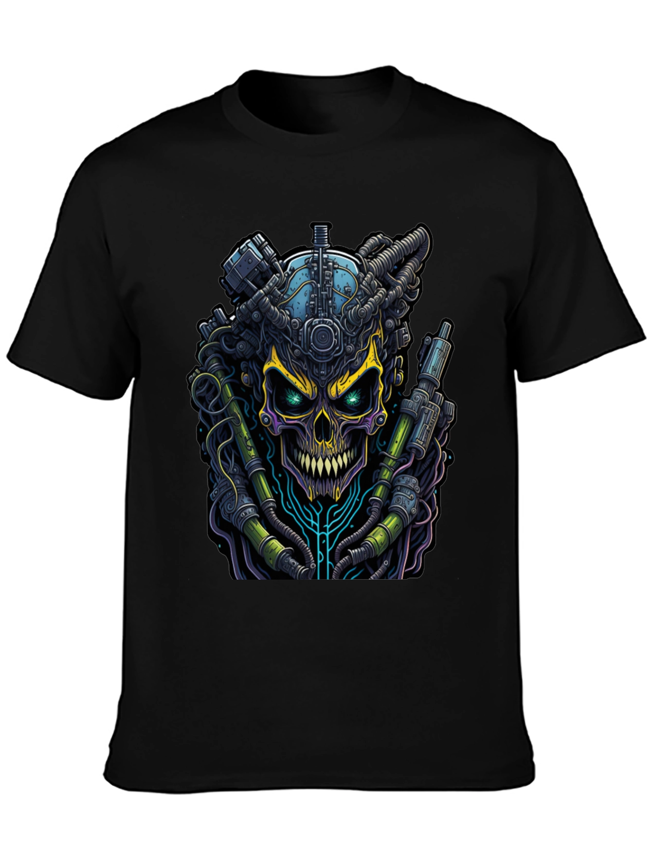 Cyberpunk Skull Graphic Tee - Edgy Style