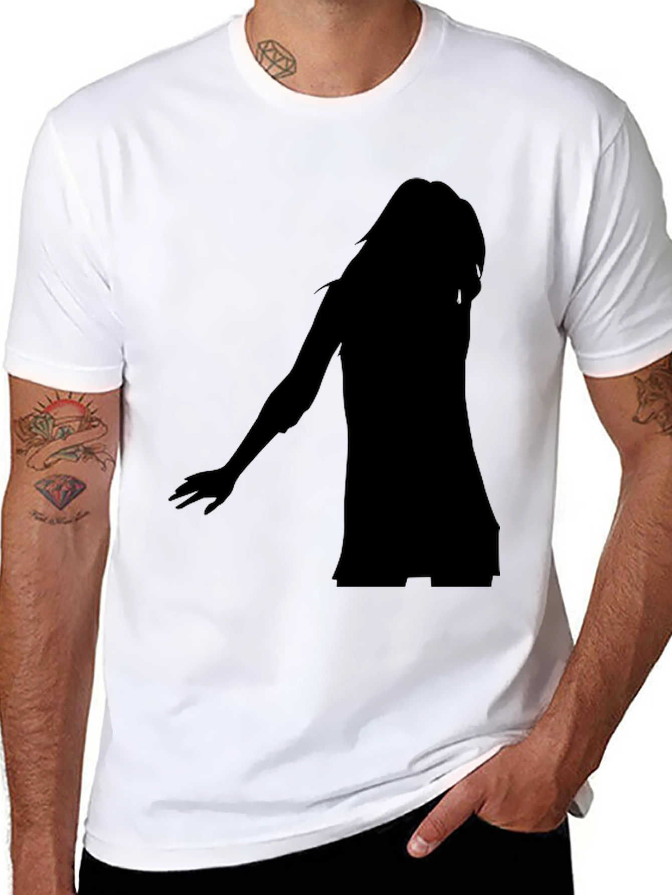 Silhouette Graphic Black T-Shirt - Modern Casual Tee
