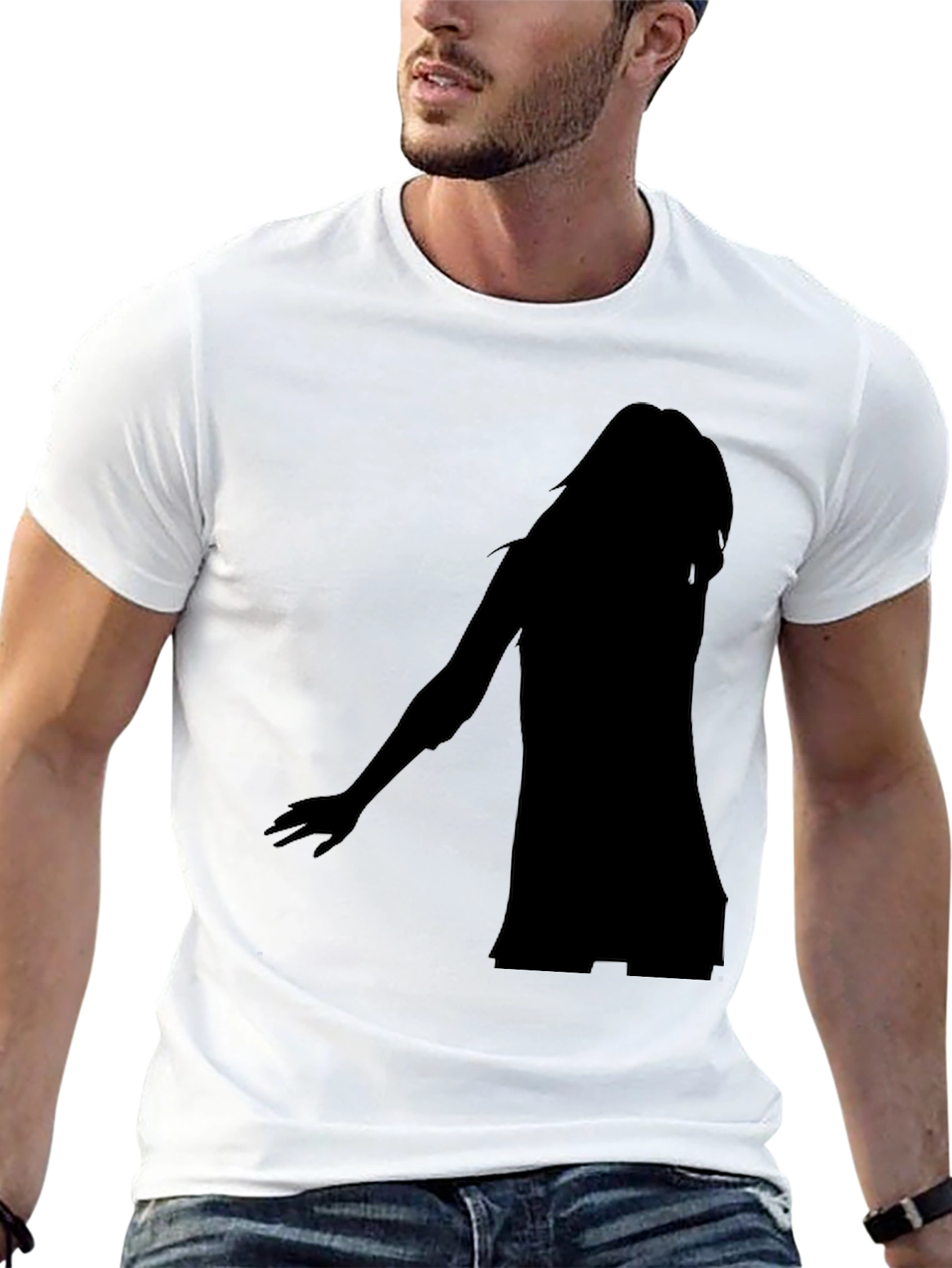 Silhouette Graphic Black T-Shirt - Modern Casual Tee