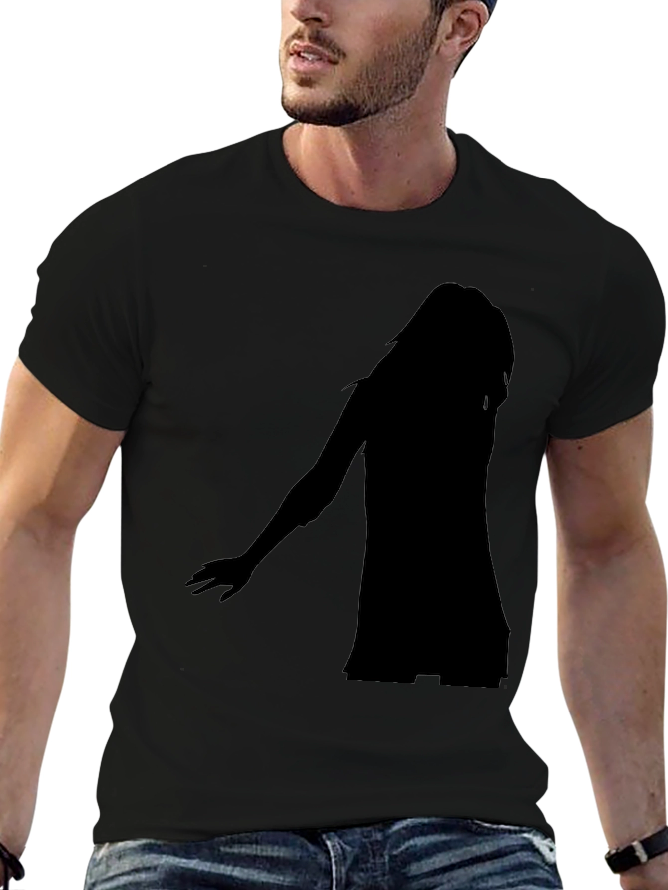 Silhouette Graphic Black T-Shirt - Modern Casual Tee