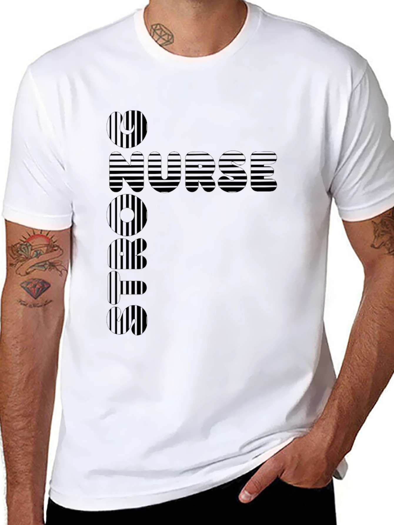 RN Nurse Striped Graphic Tee