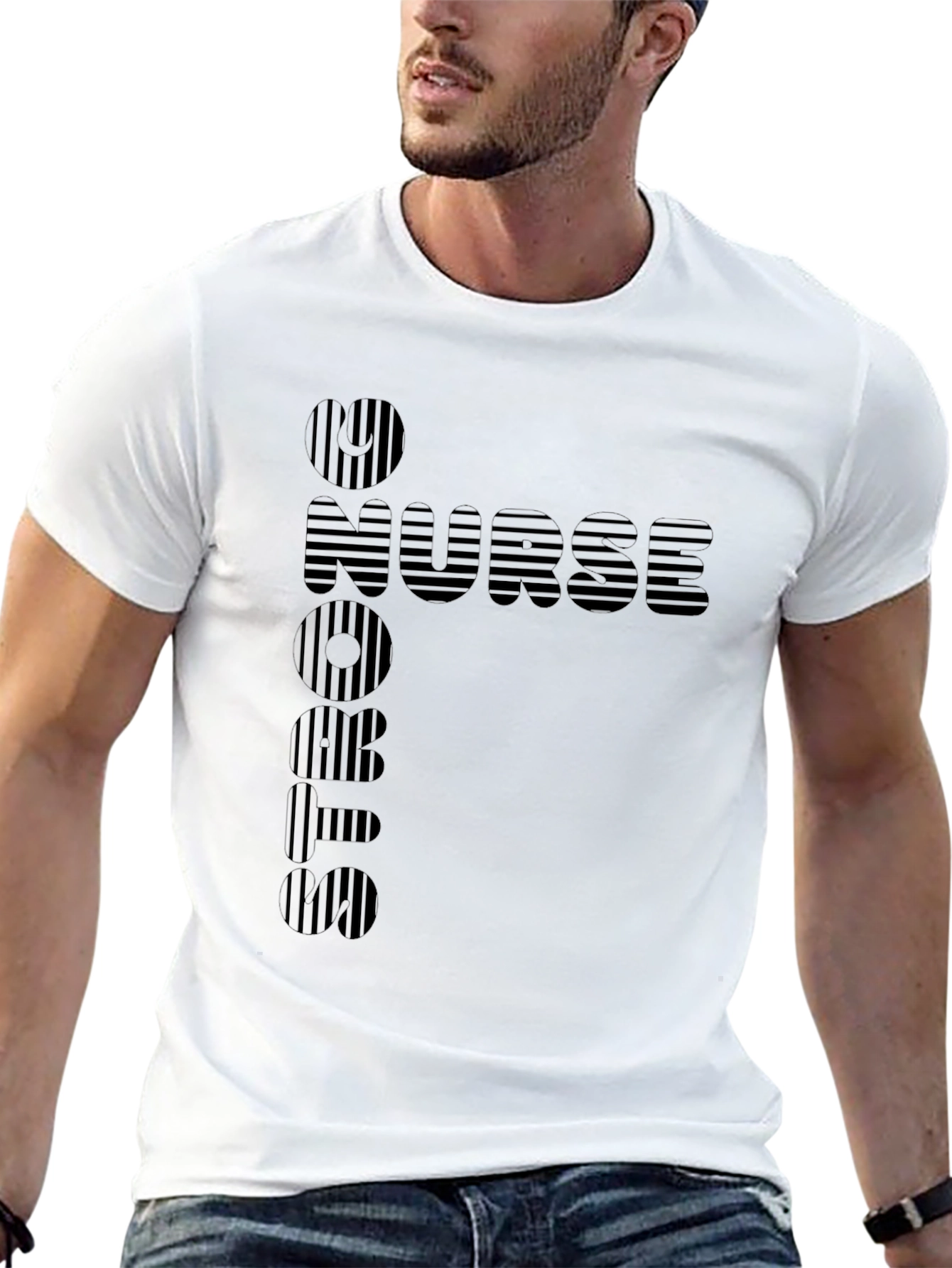 RN Nurse Striped Graphic Tee