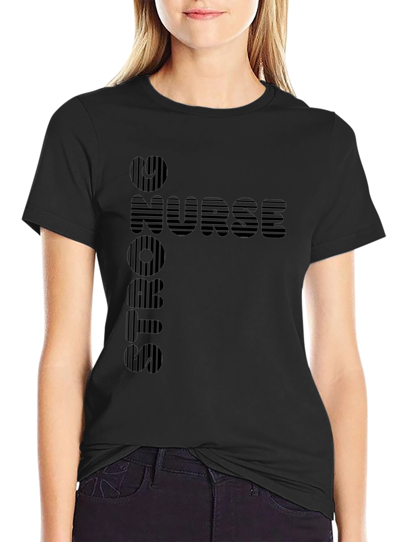 RN Nurse Striped Graphic Tee