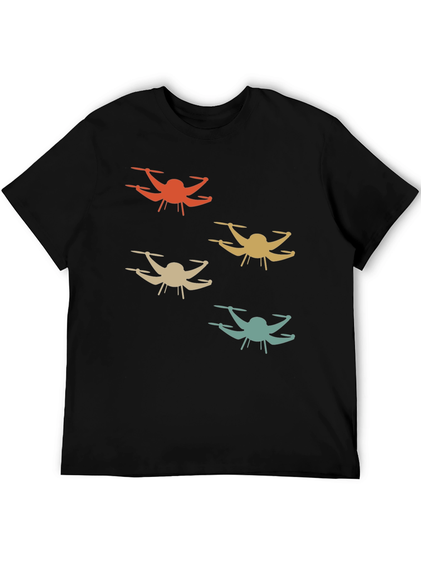 Drone Silhouette Graphic T-Shirt - Retro Style