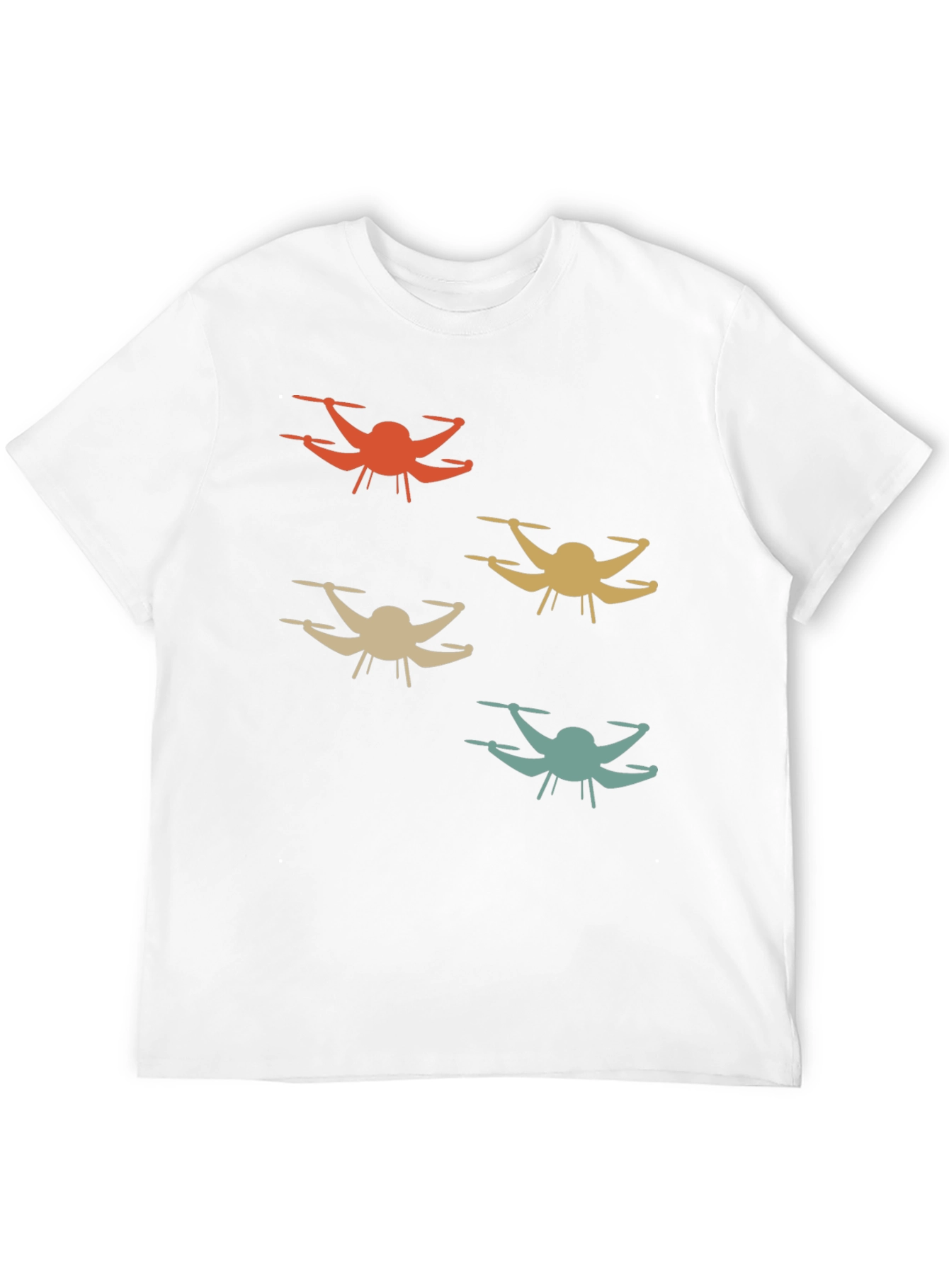 Drone Silhouette Graphic T-Shirt - Retro Style