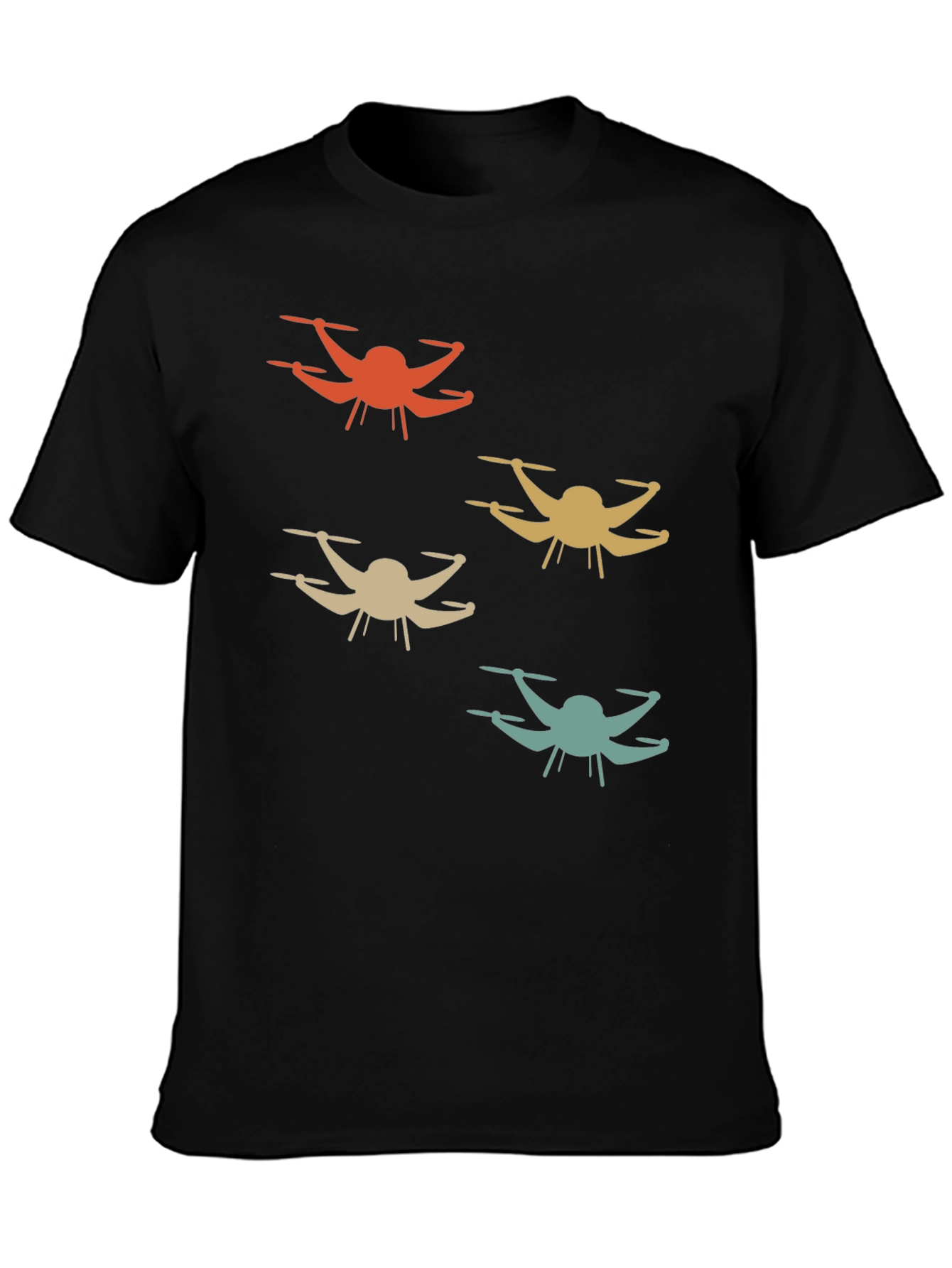 Drone Silhouette Graphic T-Shirt - Retro Style