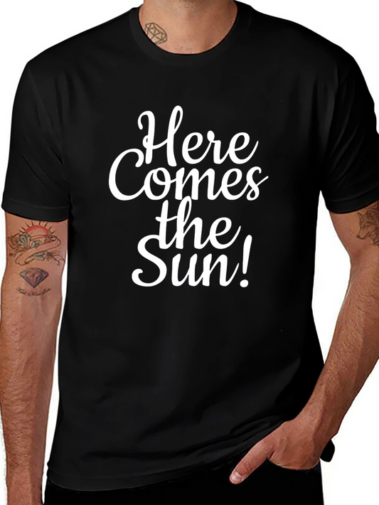 Here Comes the Sun Graphic Tee - Black Cotton T-Shirt