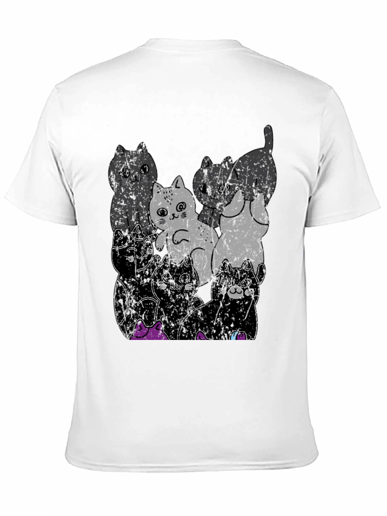 Cute Cats Graphic Black T-Shirt