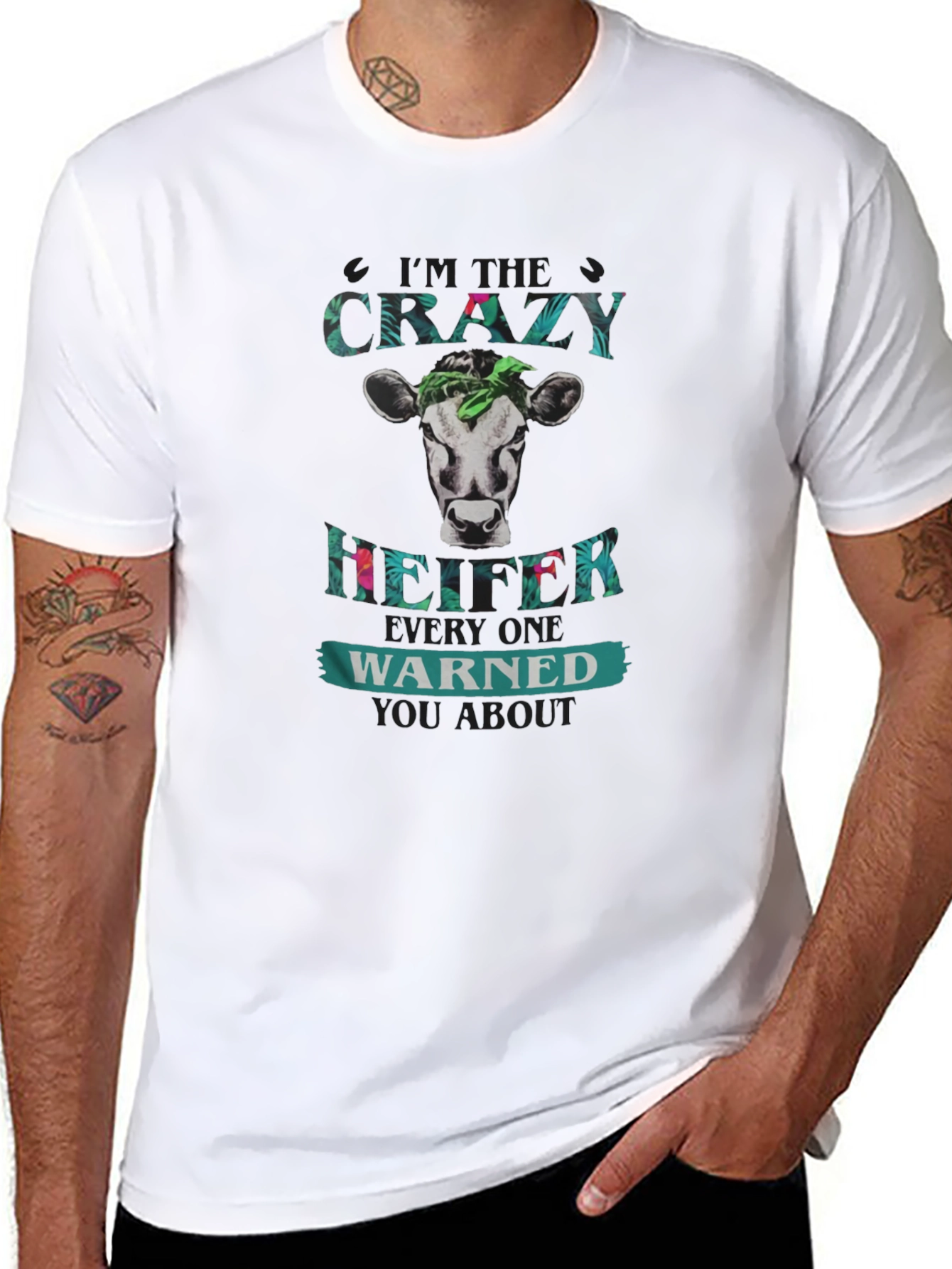Crazy Heifer T-Shirt - Novelty Farm Animal Tee