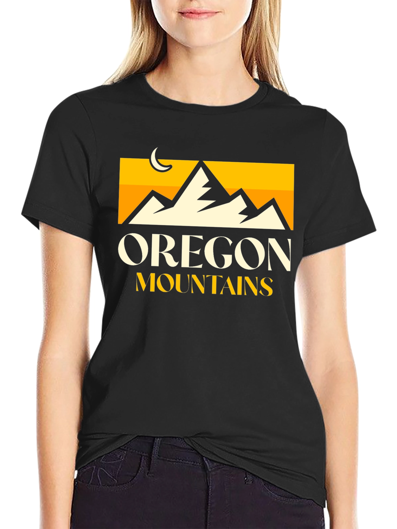Oregon Mountains Graphic Tee - Black